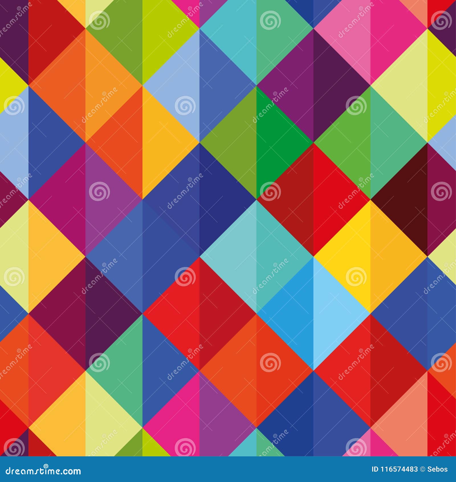 abstract  seamless op art pattern. color pop art, geometric rhombus ornament. optical illusion