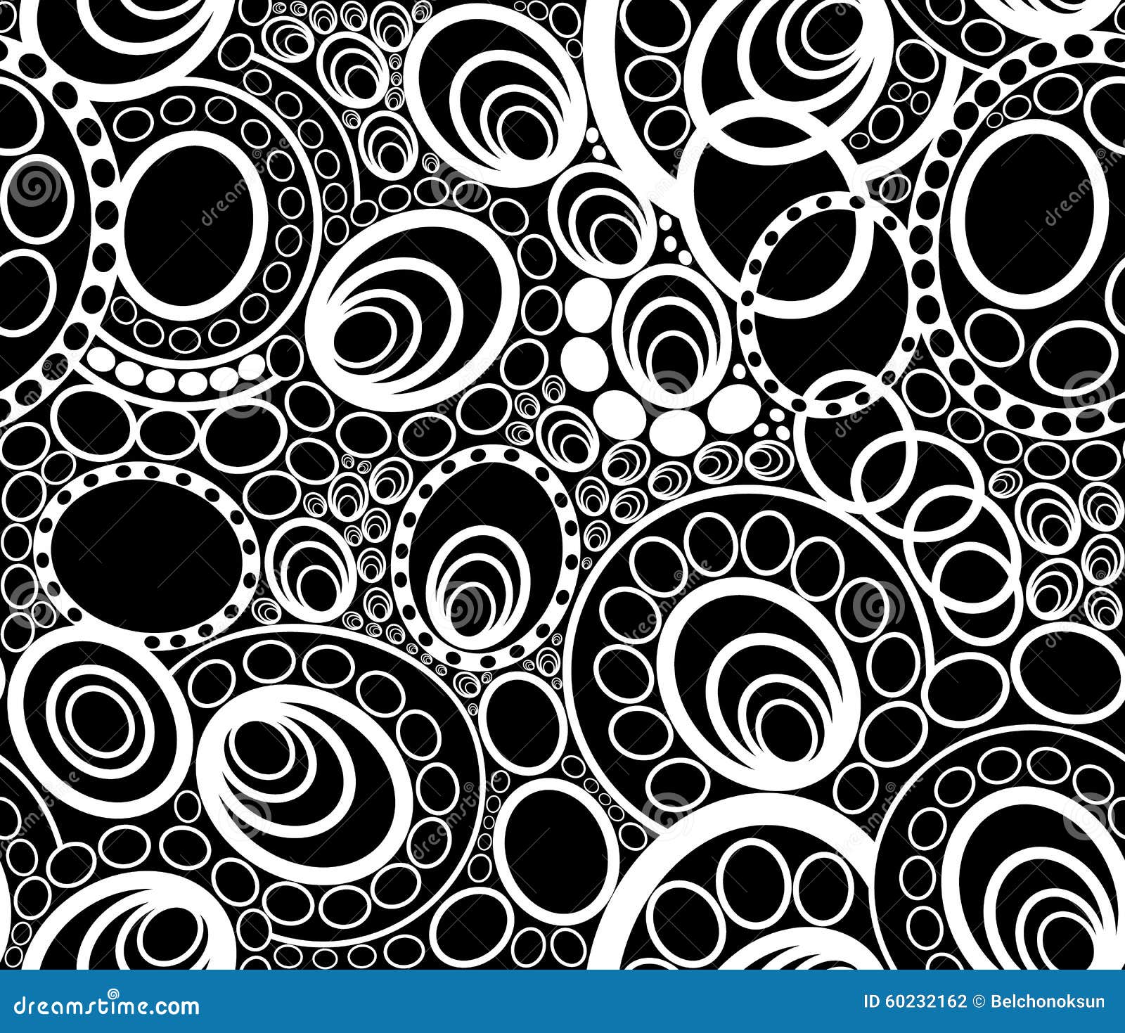 Abstract Vector Seamless Pattern with Circle Ornaments Stock Vector ...