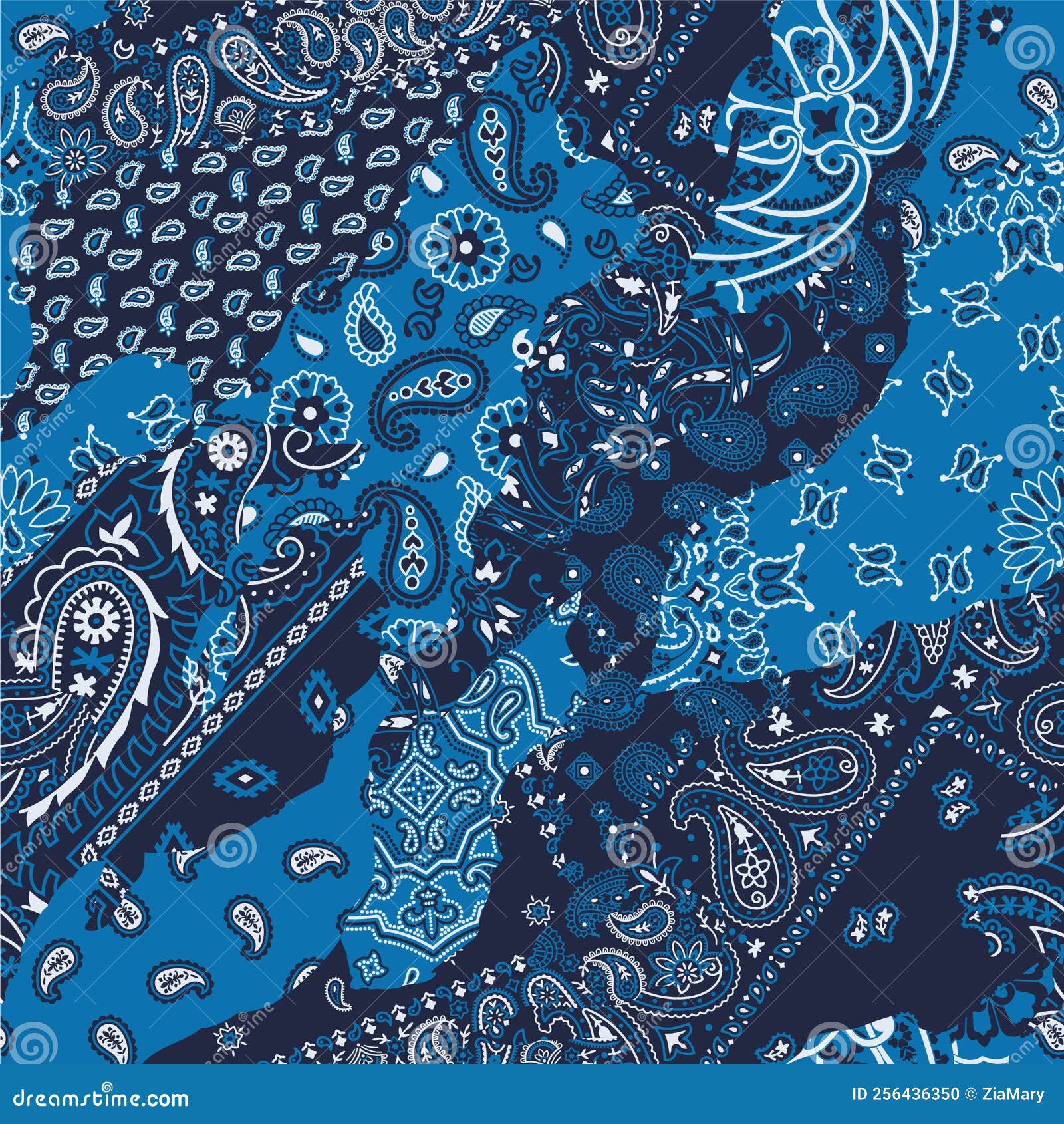 Blue Bandana Kerchief Paisley Pattern Hawaiian Shirt, Shirt For And , Print