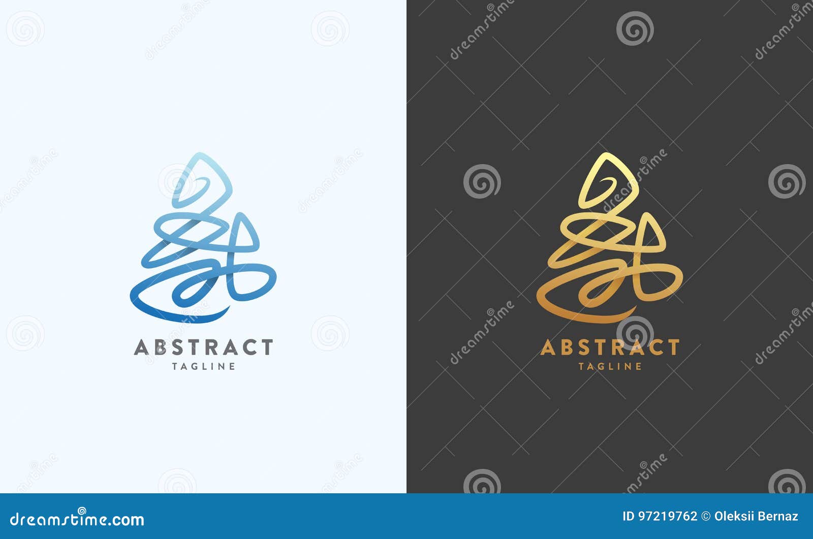 Abstract Vector Sign, Emblem or Logo Template. Golden on a Dark