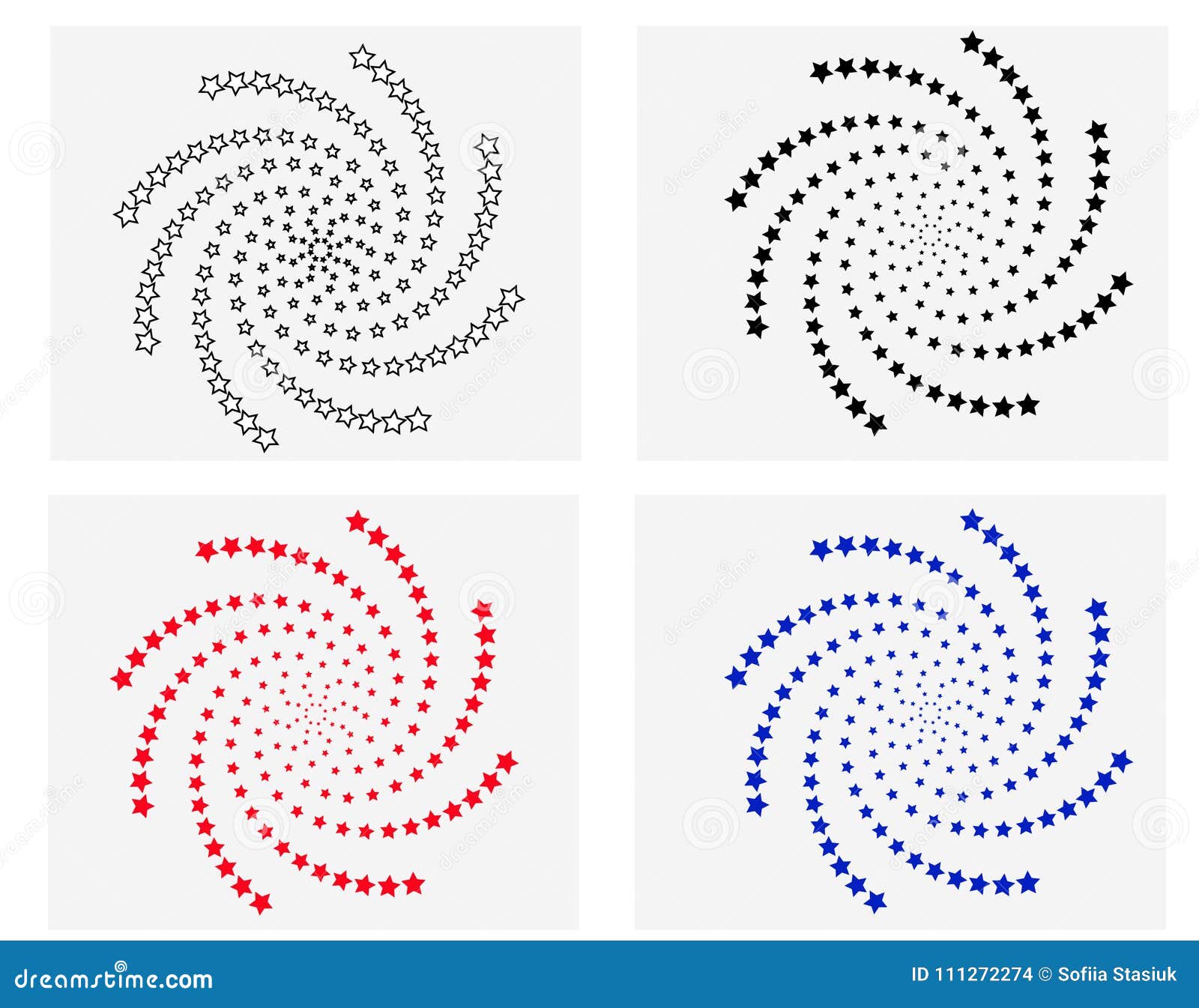 abstract  spiral s, radial stars geometric patterns