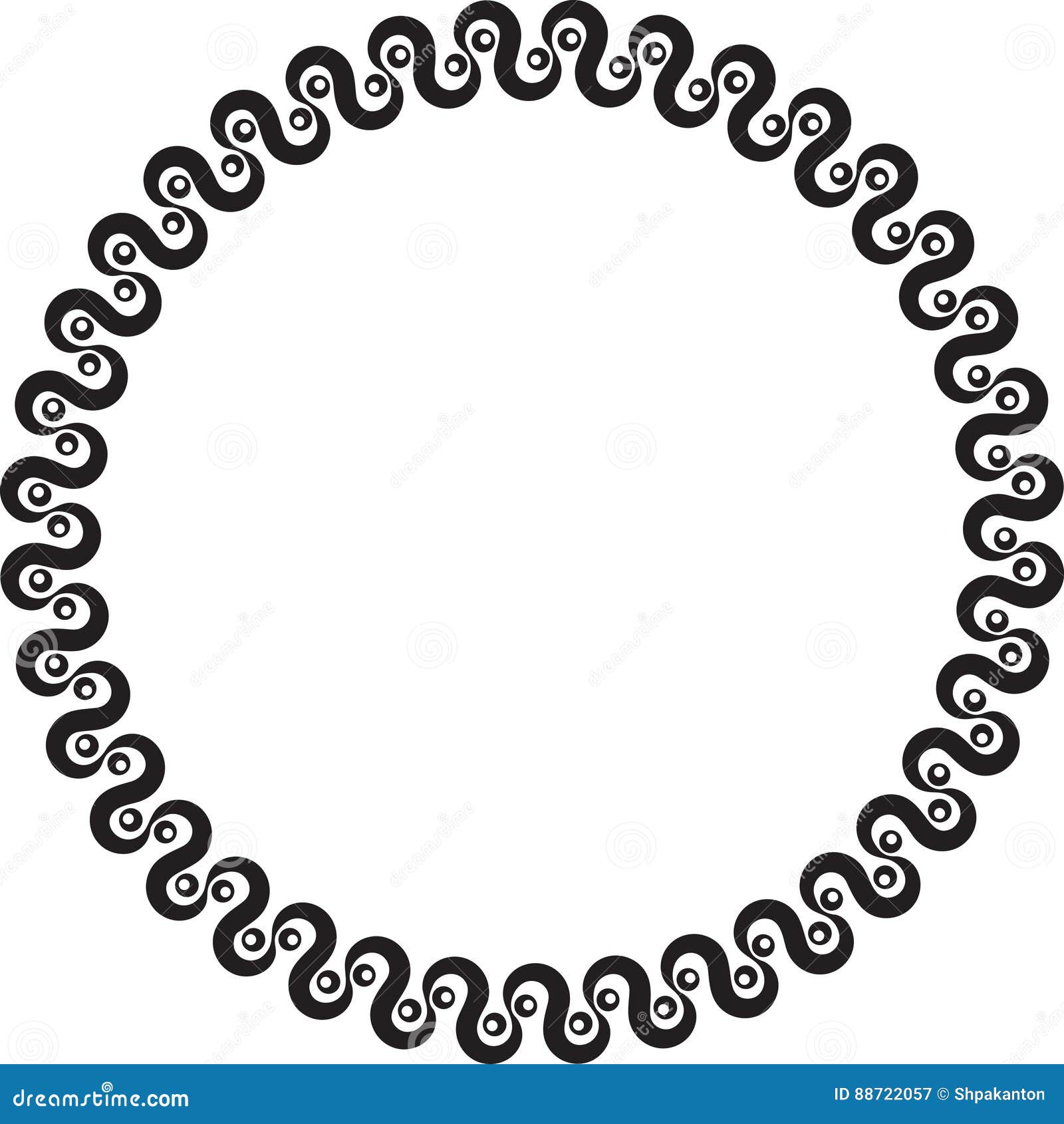 Abstract Very Simple Decorative Black Round Frame Stock Vector