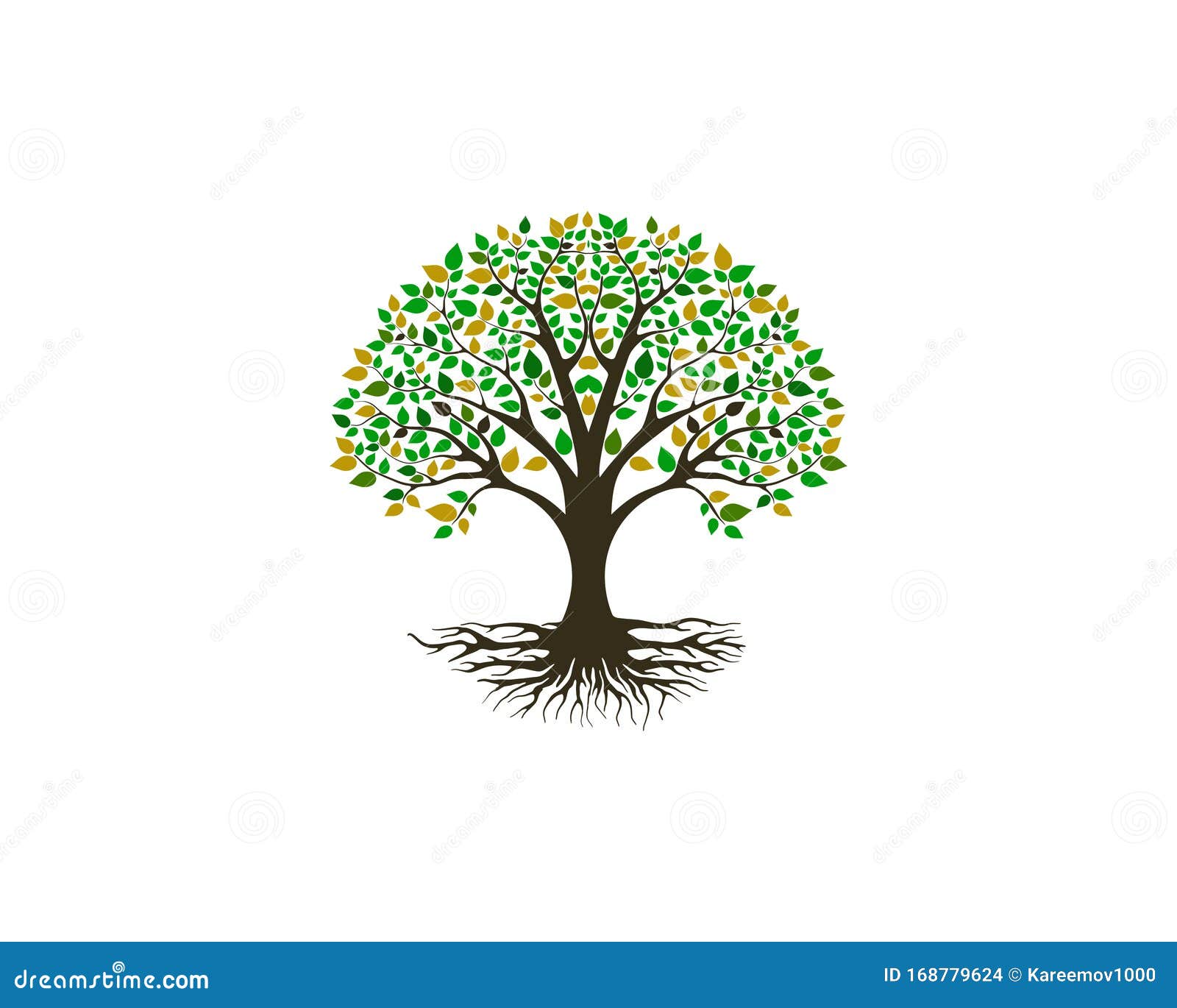 vibrant tree logo , root   ready to print