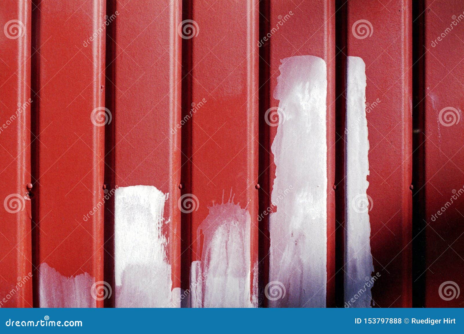 Abstract View of a Red Wall with White Paint Stock Photo Image of
