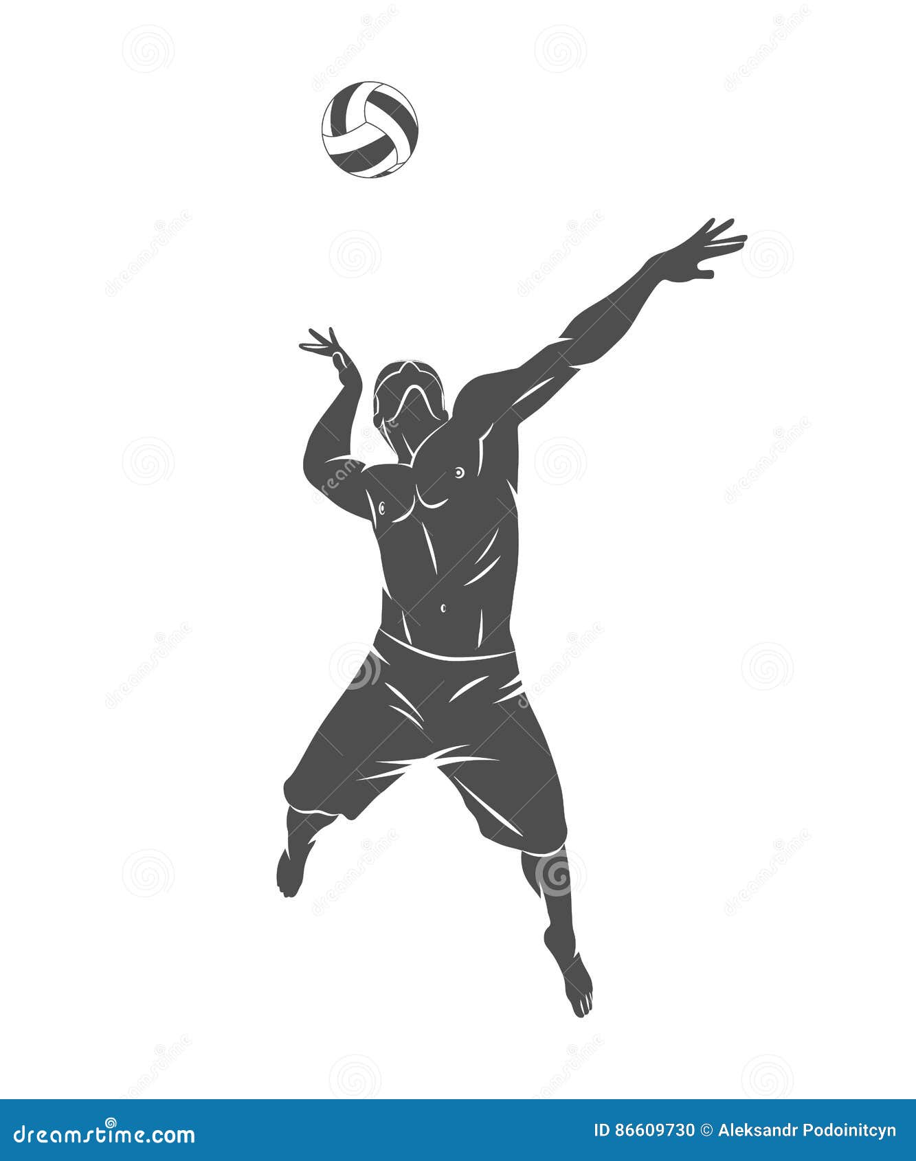 Abstract volleyball player stock illustration. Illustration of match ...