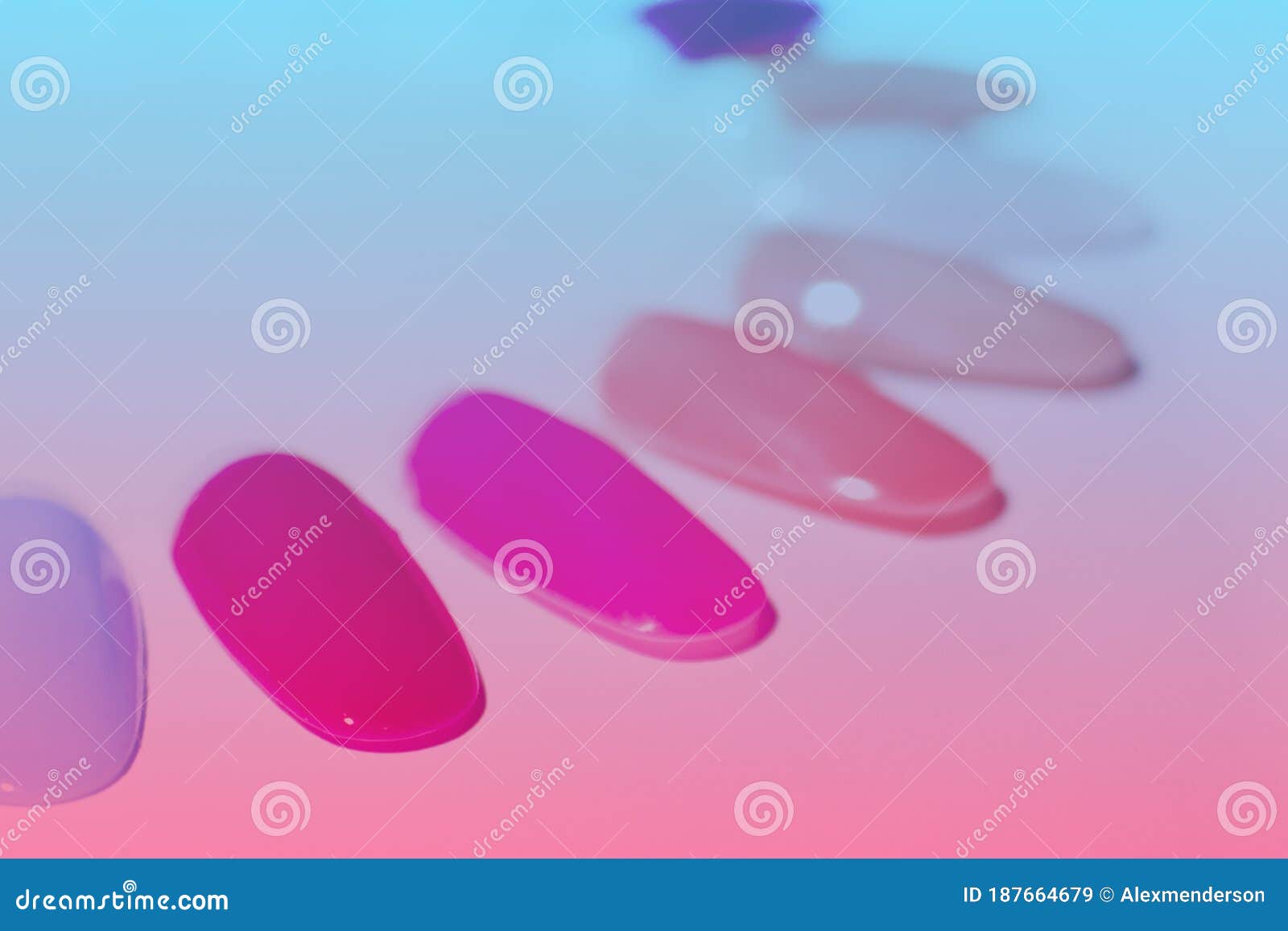 Colorful Nail Polish Tester with Gradient Background Stock Image