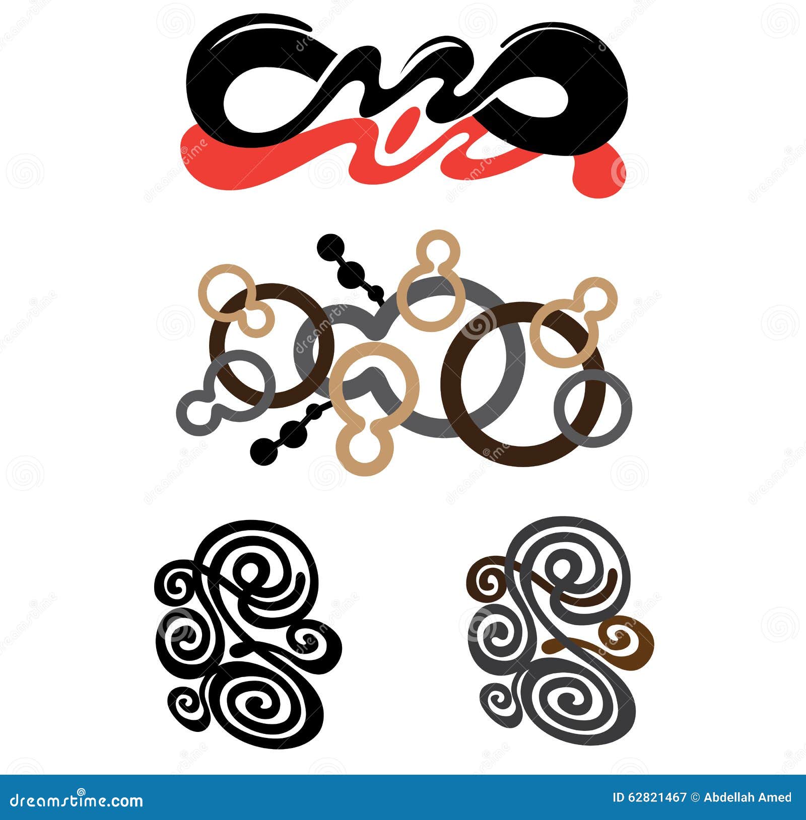 Abstract wall art sticker stock vector. Illustration of brown 62821467