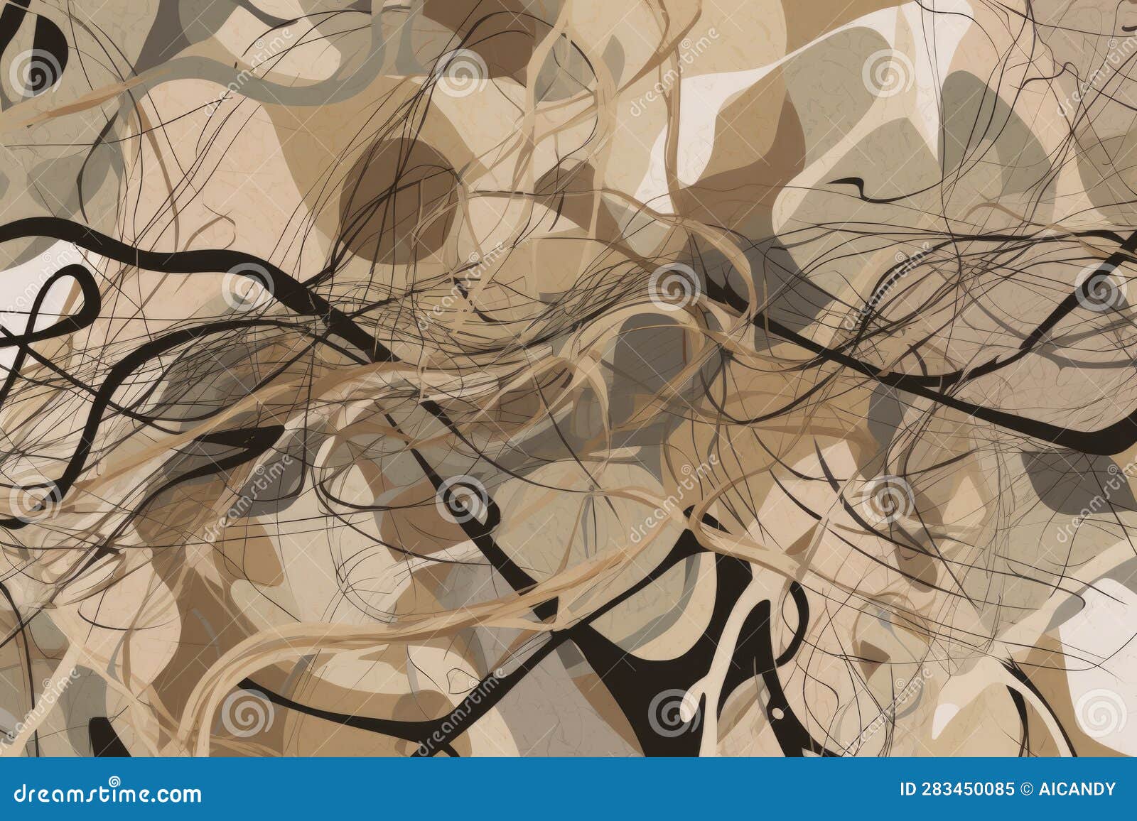 Abstract Wallpaper Featuring Intersecting Scribbled Lines in Muted