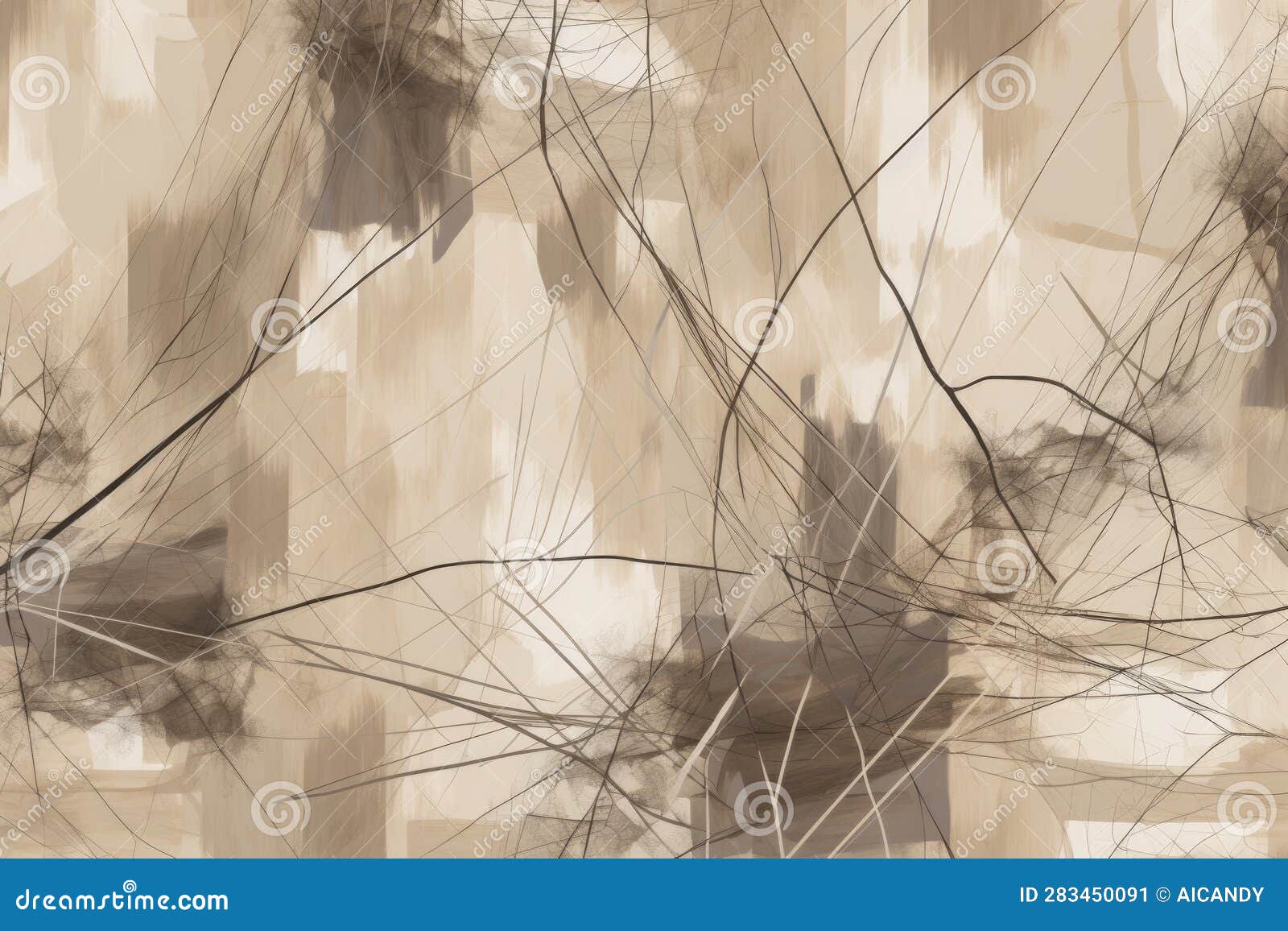 Abstract Wallpaper Featuring Intersecting Scribbled Lines in Muted