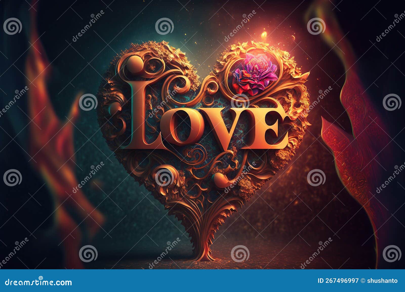 Abstract Wallpaper of Love stock illustration. Illustration of color