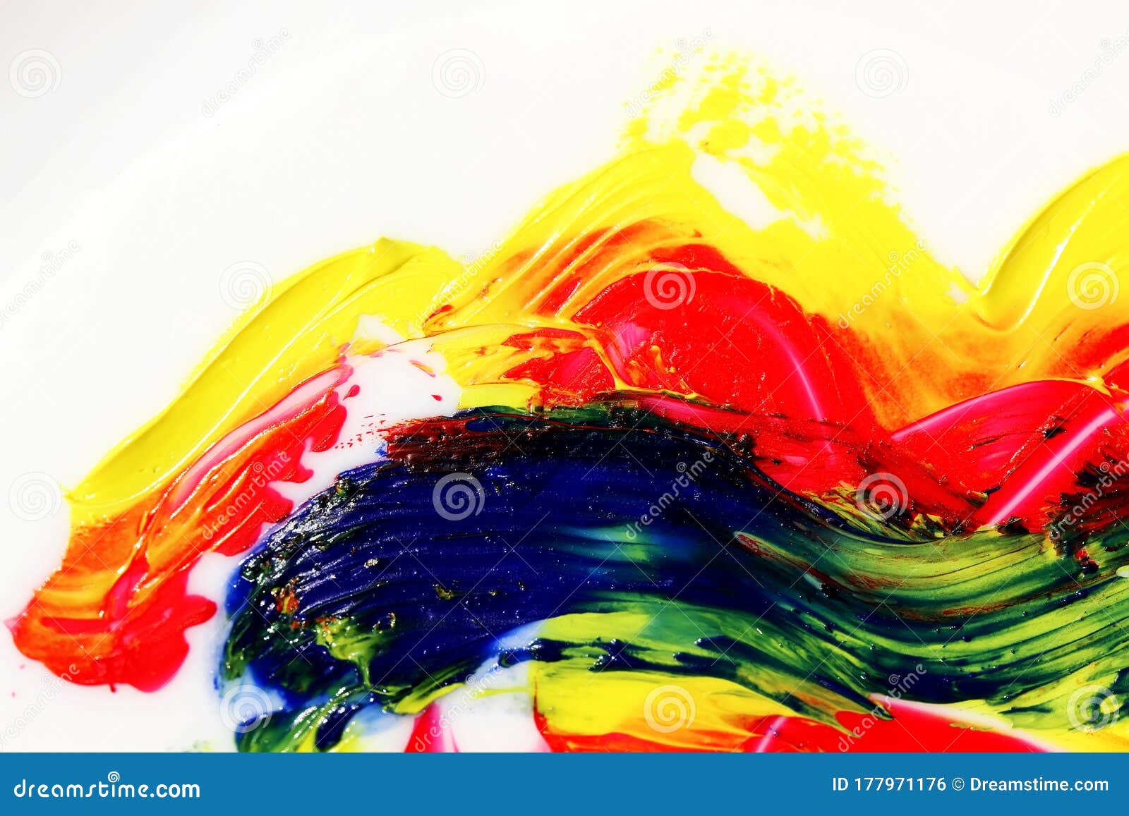 Abstract Brush Strokes and Splashes of Paint on White Paper Wat Stock  Image  Image of acrylic black 114639311