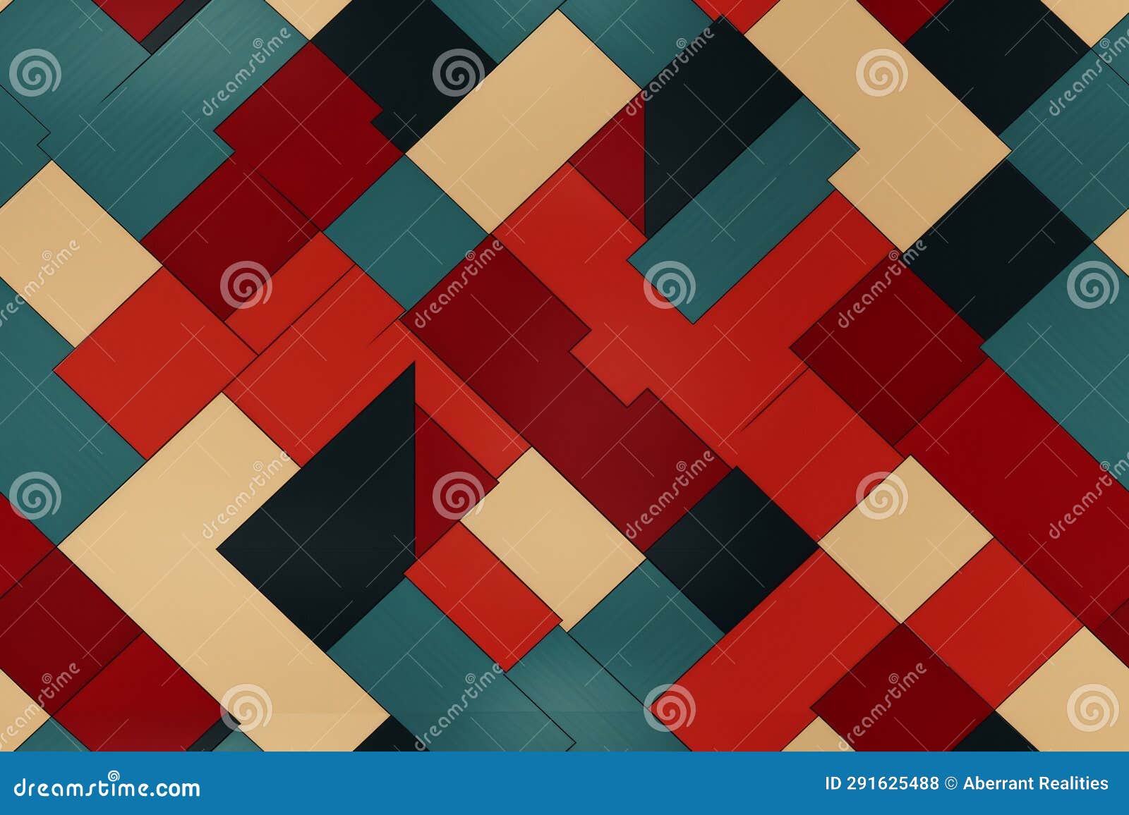 An Abstract Wallpaper with Red Blue and Black Squares Stock