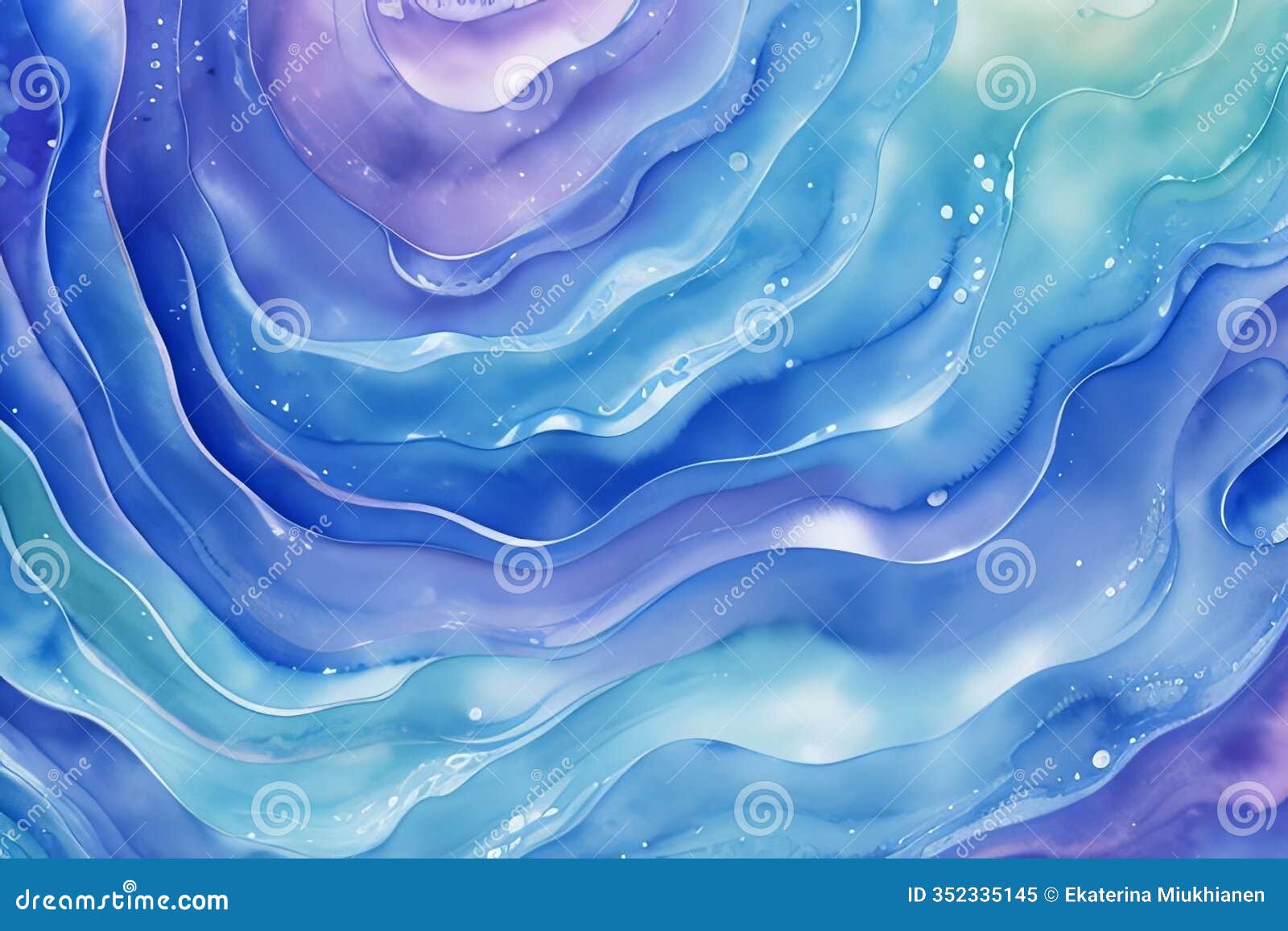 abstract watercolor artwork with rich and bright blue and white, water structure background