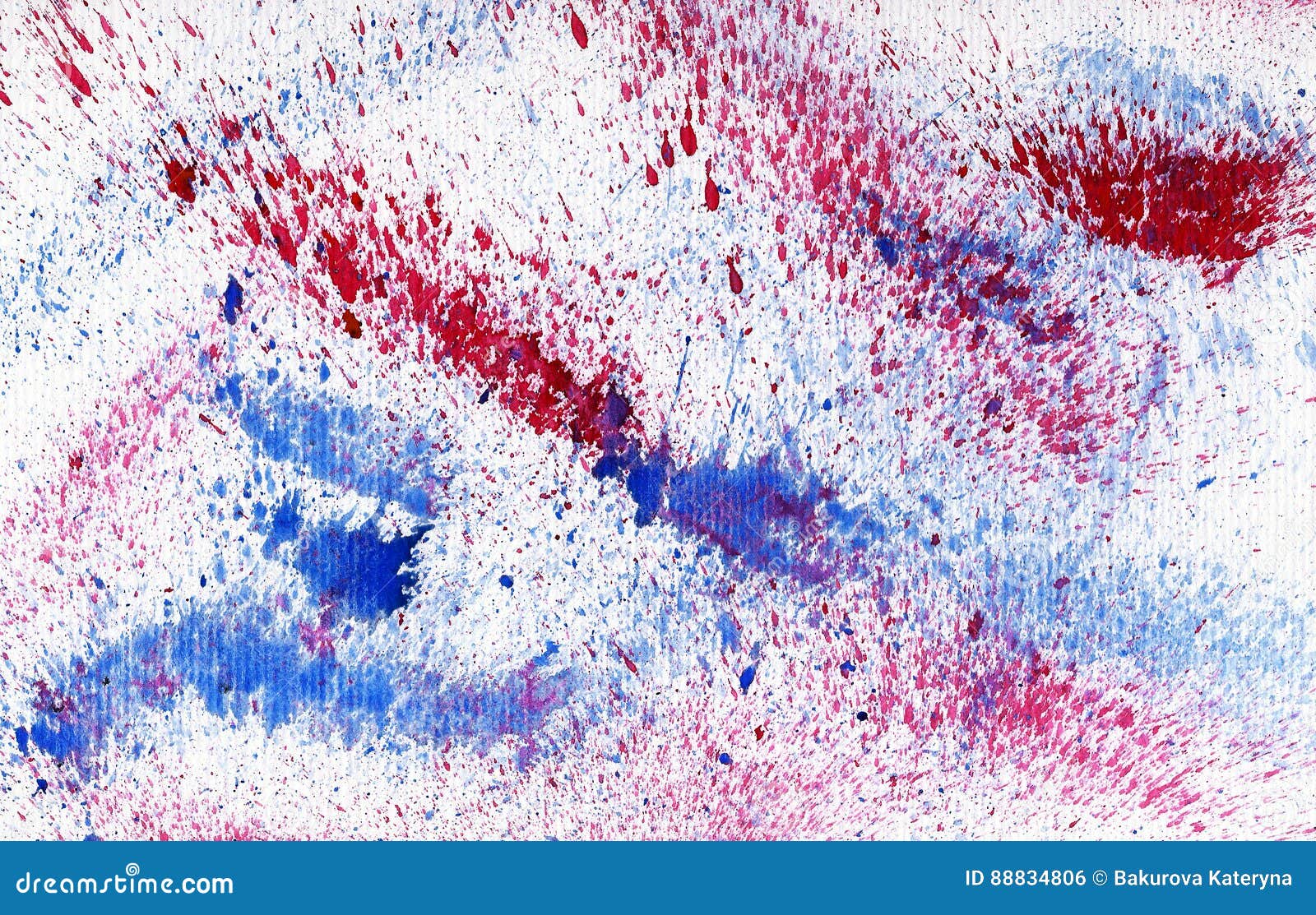 Abstract Watercolor Background Red and Blue Splashes Stock