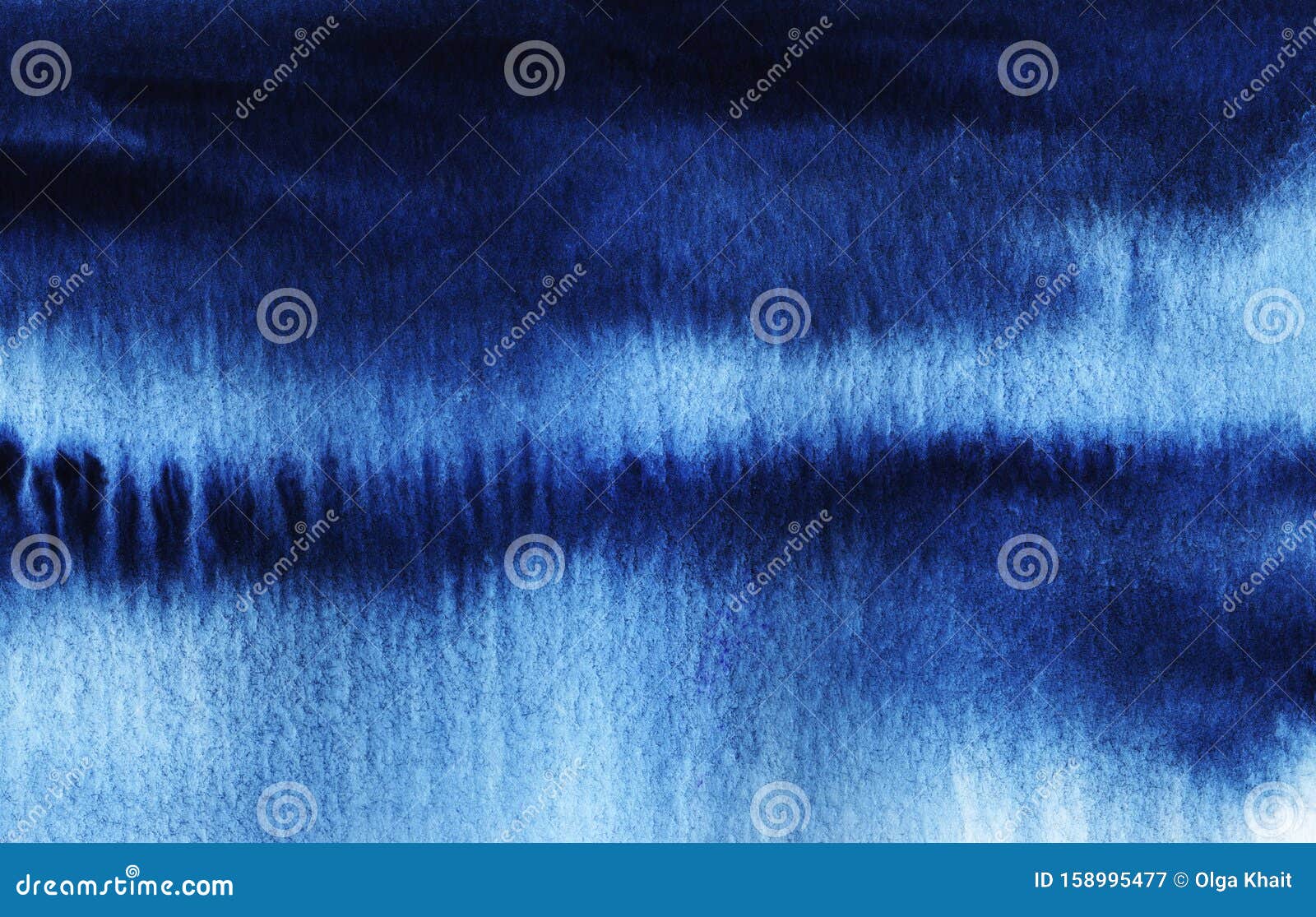 Abstract Watercolor Background Streaks Of Dark Blue Ink