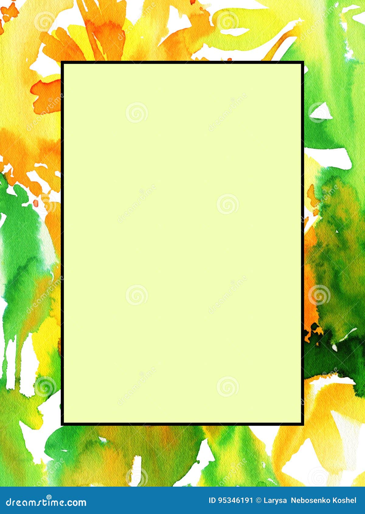 Abstract Watercolor Background To Create A Greeting Card Stock