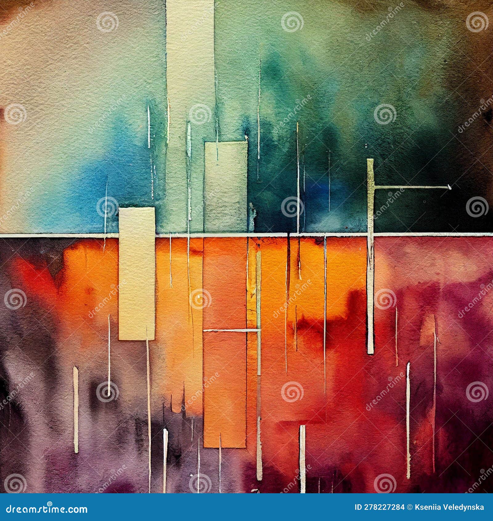 Abstract Watercolor Background, Wallpaper Design Stock Illustration