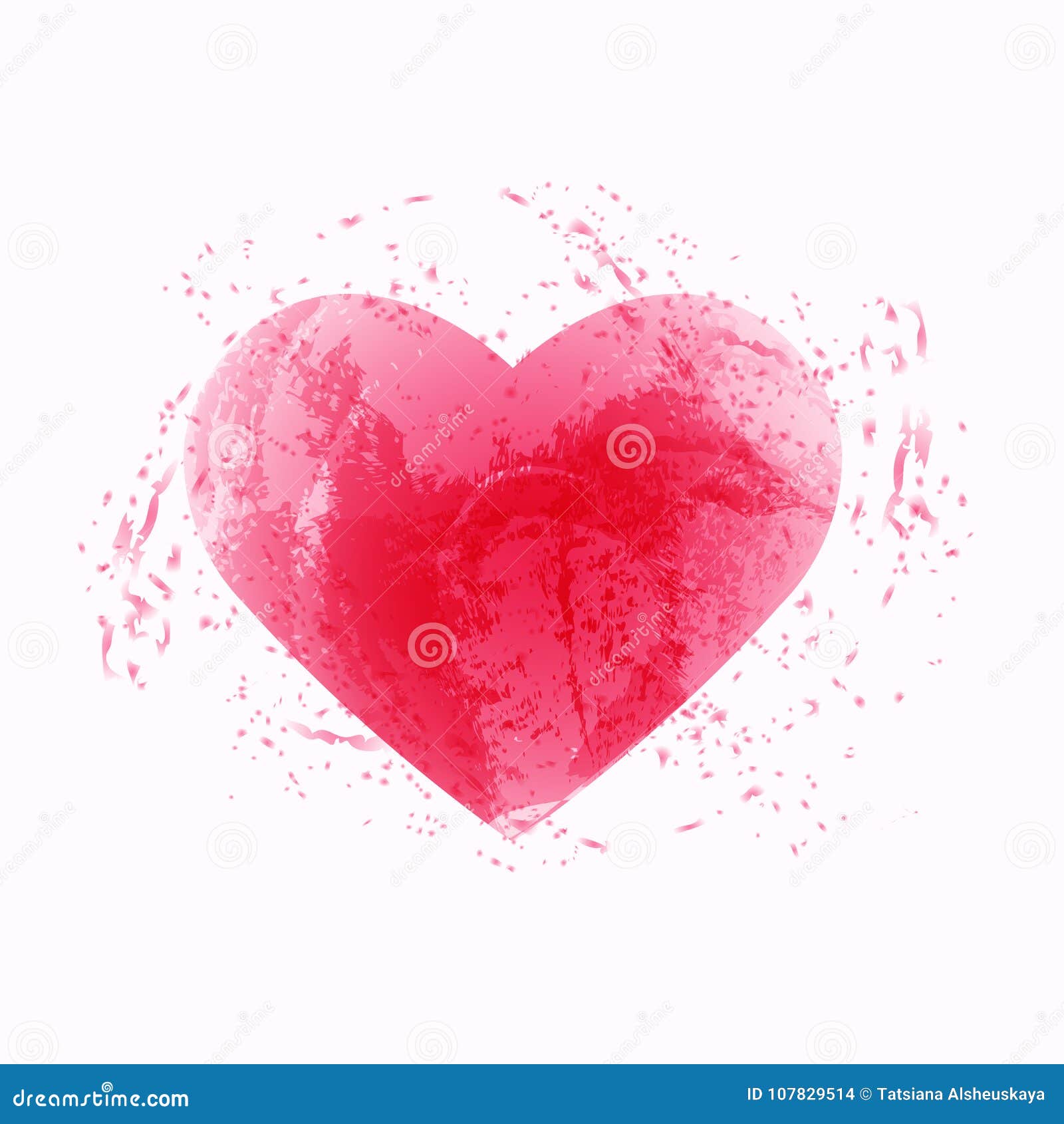 Abstract waterverf roze hart Vector illustratie. Abstract waterverf roze hart Vectorillustratie op een witte achtergrond