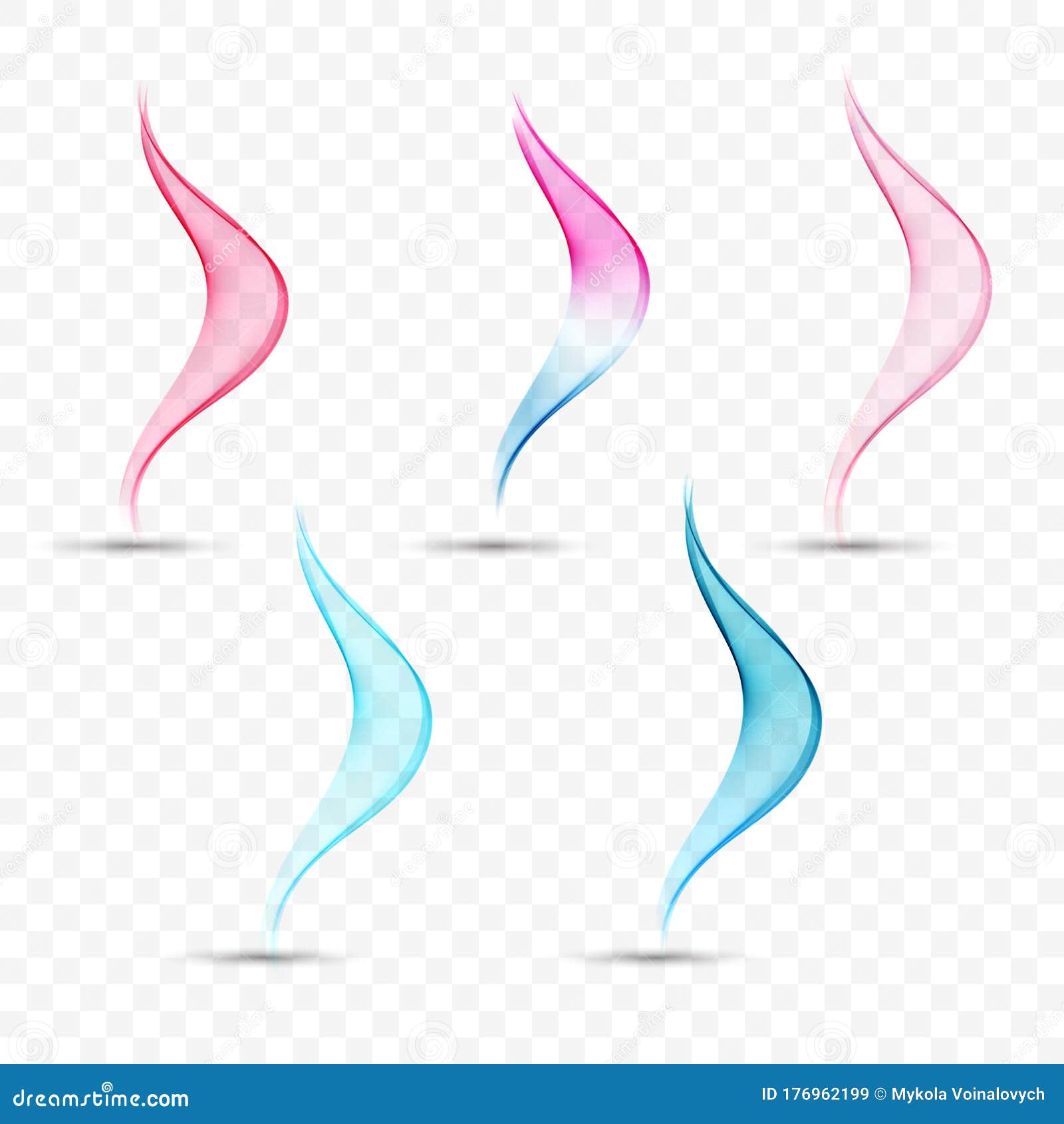 Abstract Wave Background.Set of Pink and Blue Vector Wave.Design