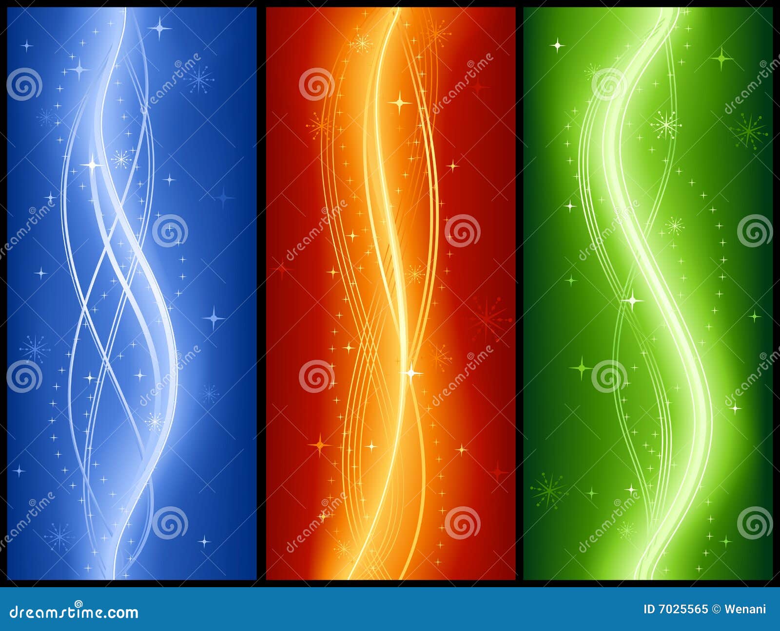 abstract wave bannes with stars, elegant, festiv