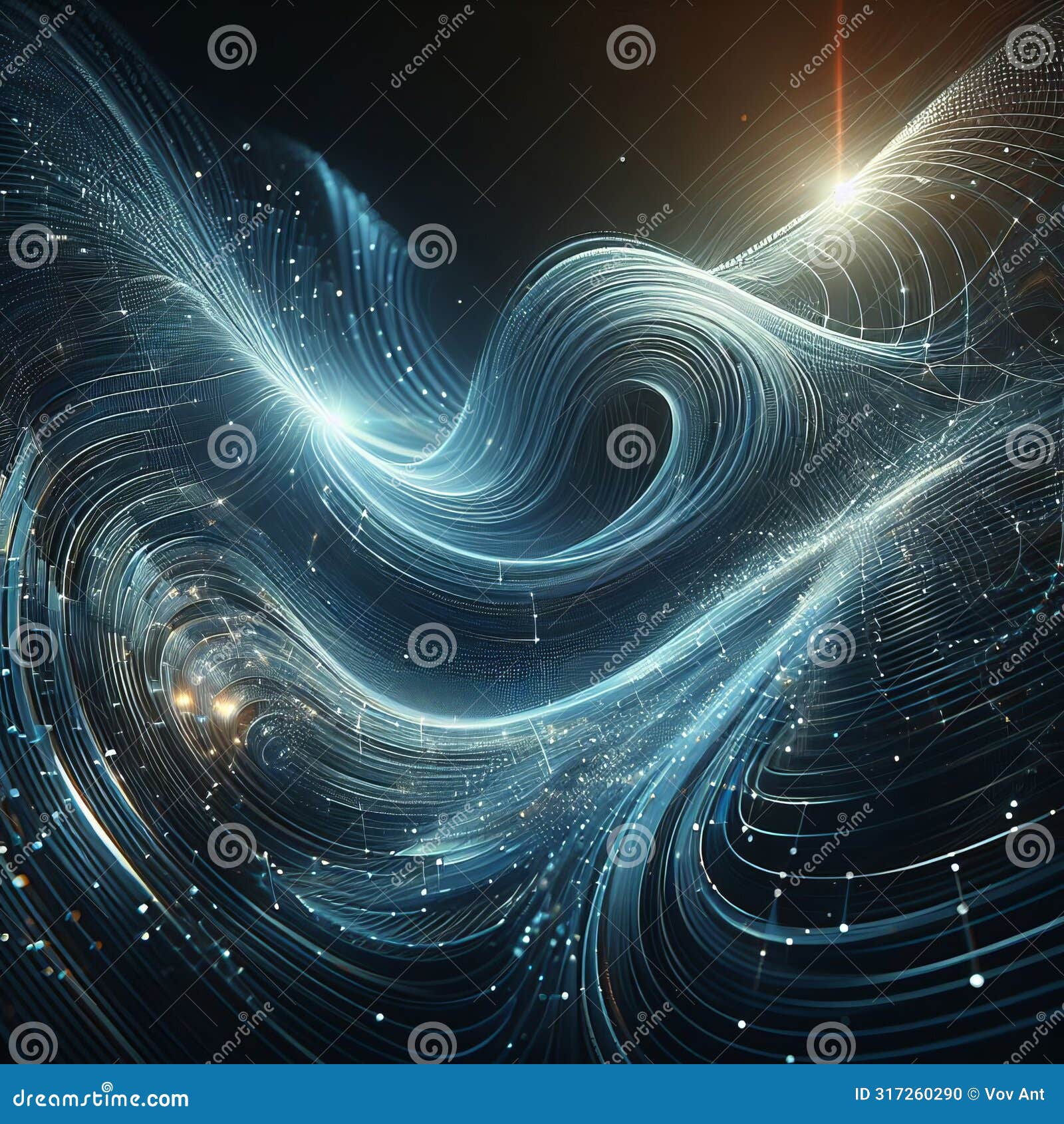 abstract wave  in a futuristic and sci fi style, photorea