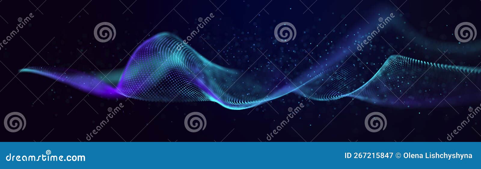 Abstract Wave of Sound Particles. Equalizer for Music. Signal