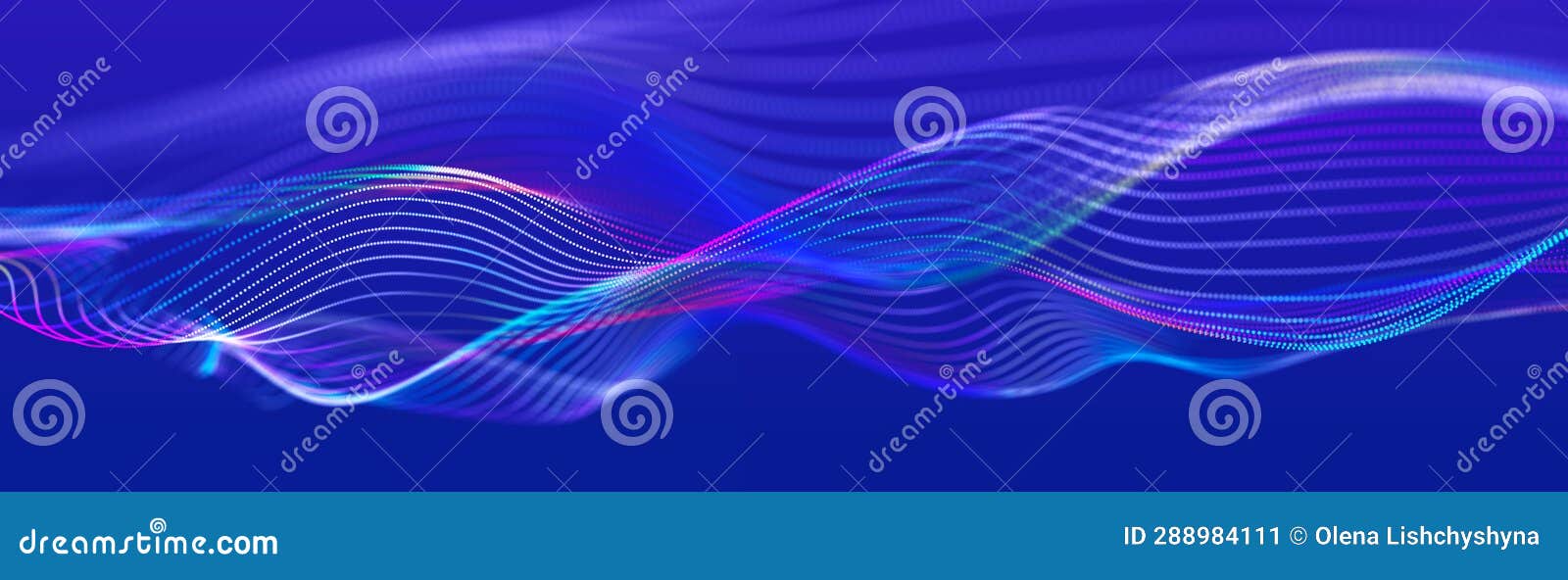 Abstract Wave of Sound Particles. Equalizer for Music. Signal