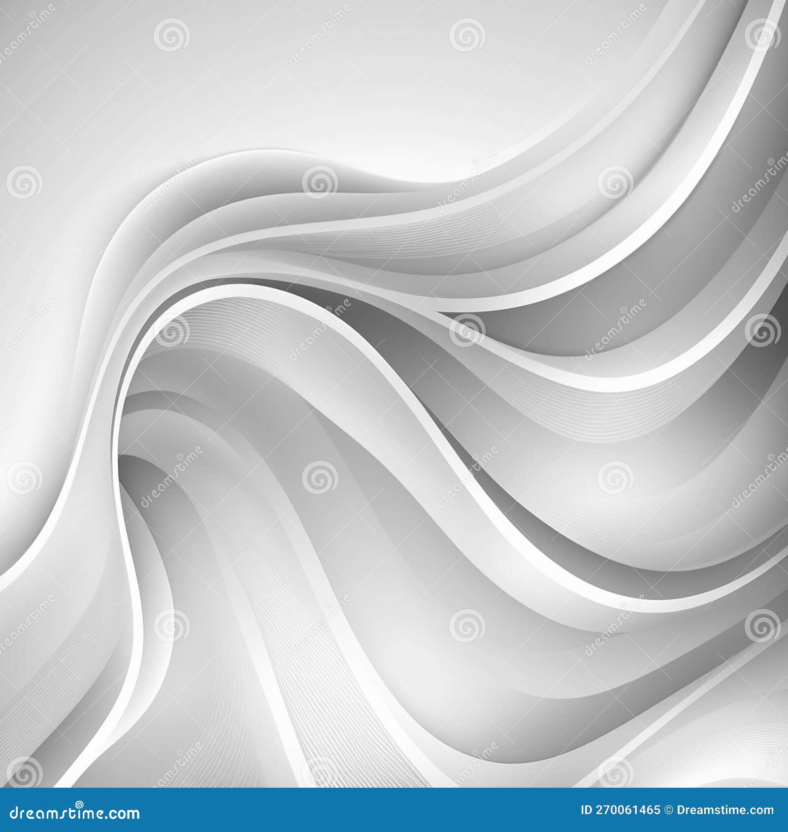 Abstract Wavy Luxury, White and Silver, Flowing Background, Generative