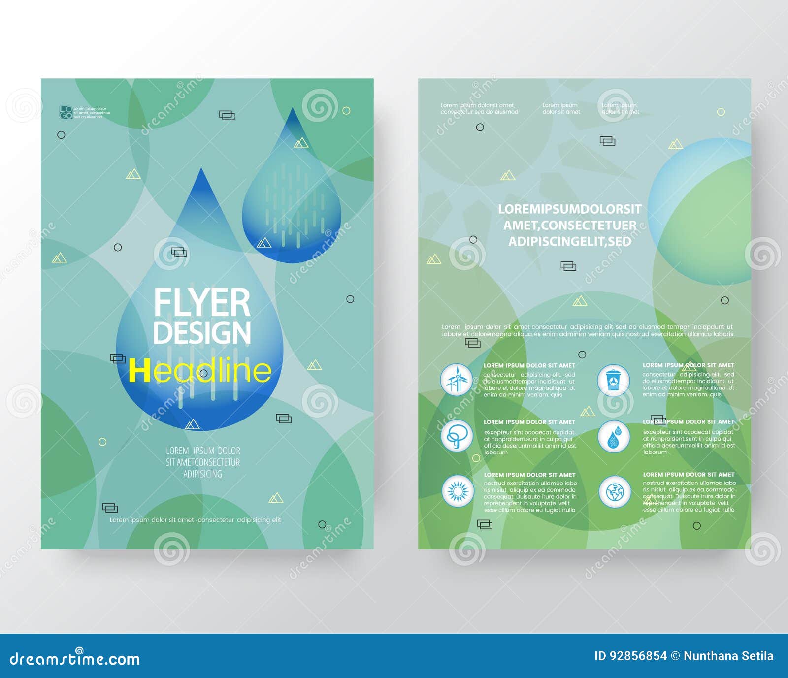 Abstract Weather,clean Water, Brochure Flyer Design Template in A4 Size Abstract Weather,clean Water, Brochure Flyer Design Template in A4 Size