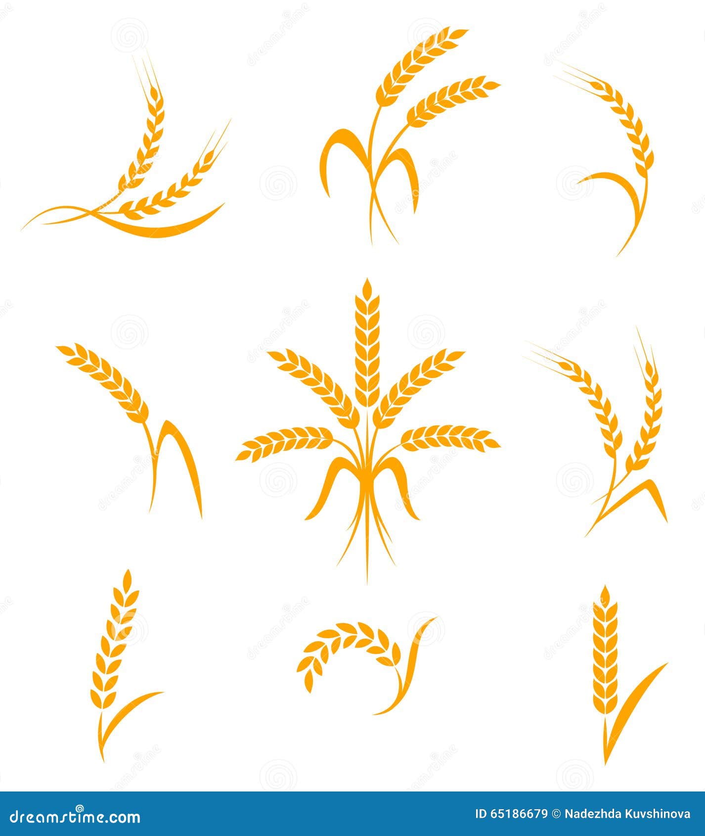 Abstract wheat ears icons stock vector. Illustration of pattern - 65186679