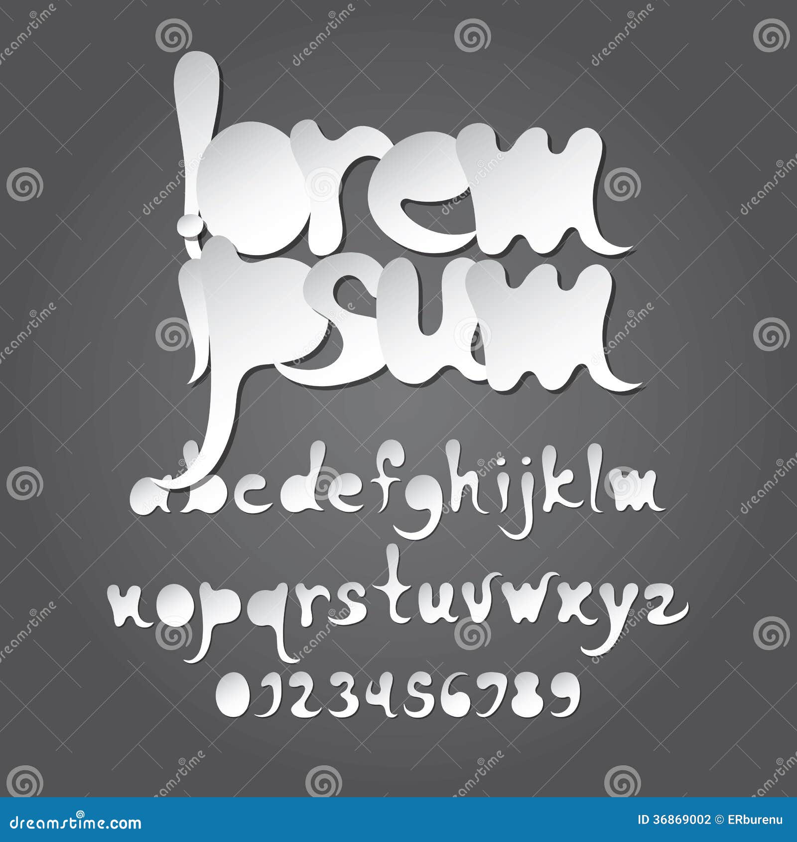 Abstract White Alphabet and Digit Vector Stock Vector - Illustration of