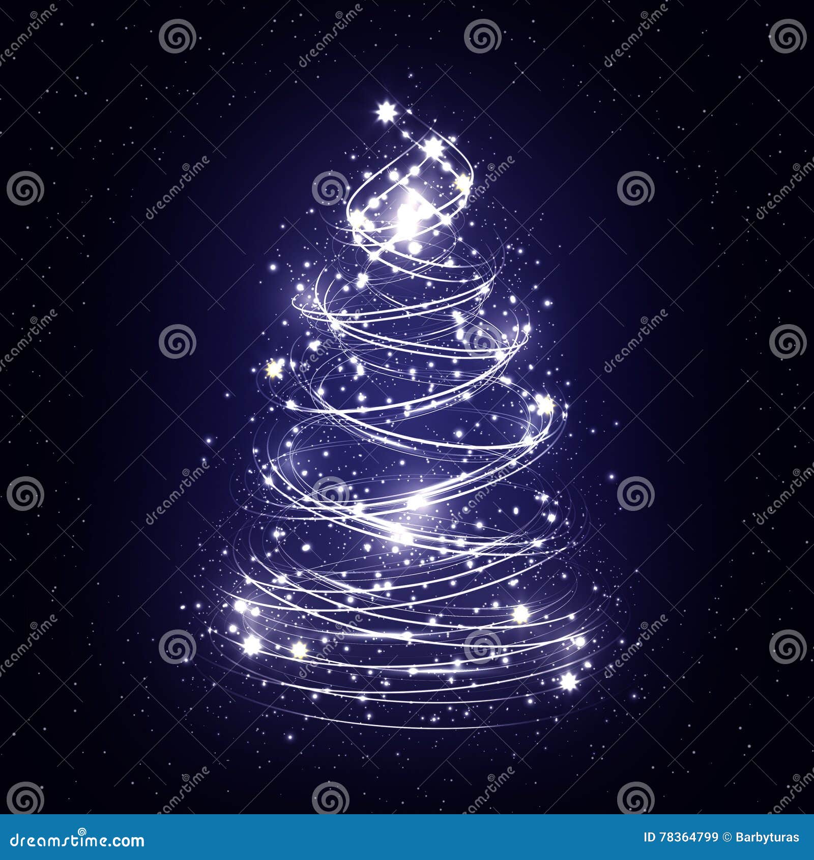 Abstract White Christmas Tree Stock Illustration Illustration of