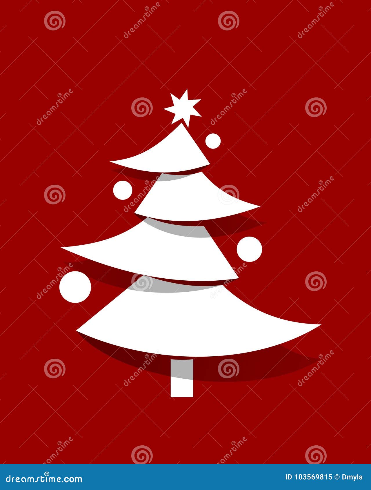 Abstract White Christmas Tree Stock Illustration Illustration of card