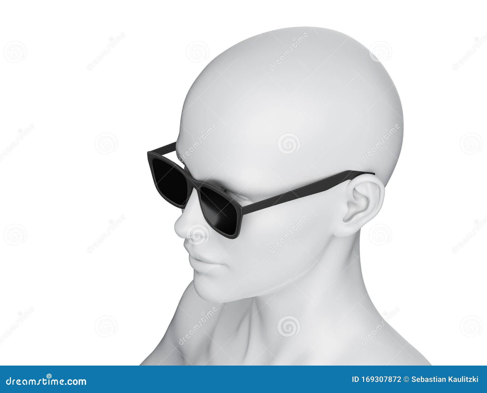 An Abstract White Female Head with Sunglasses Stock Illustration