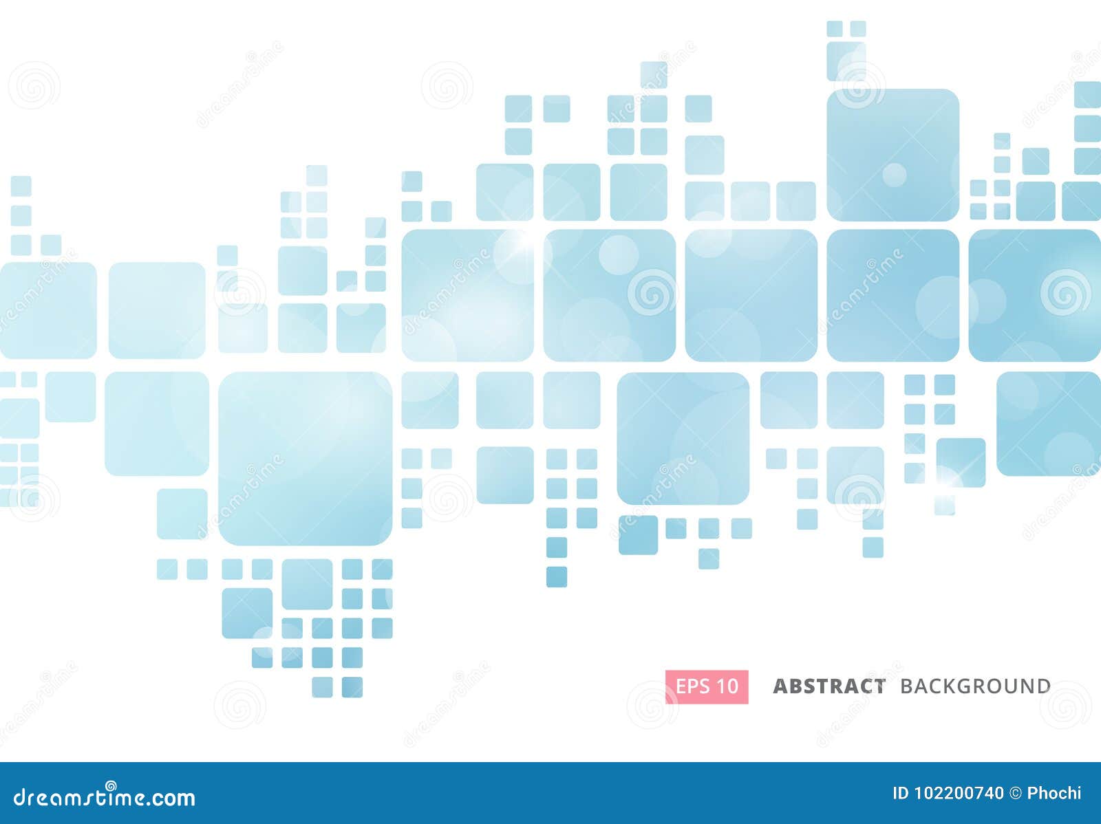Download Abstract White Geometric Square Border On Blue Blur Bokeh ...