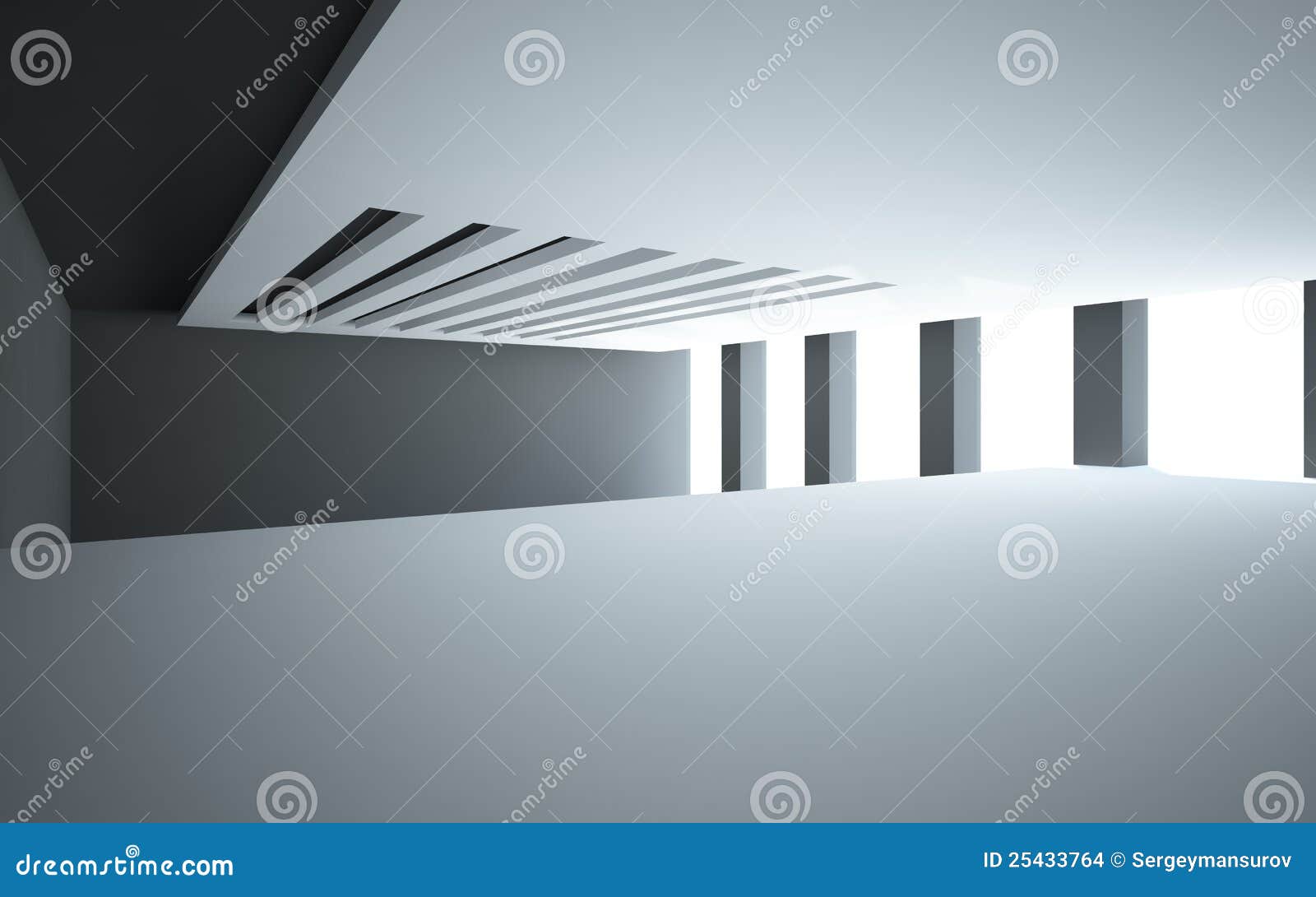 Abstract White Interior With Balcony Stock Illustration