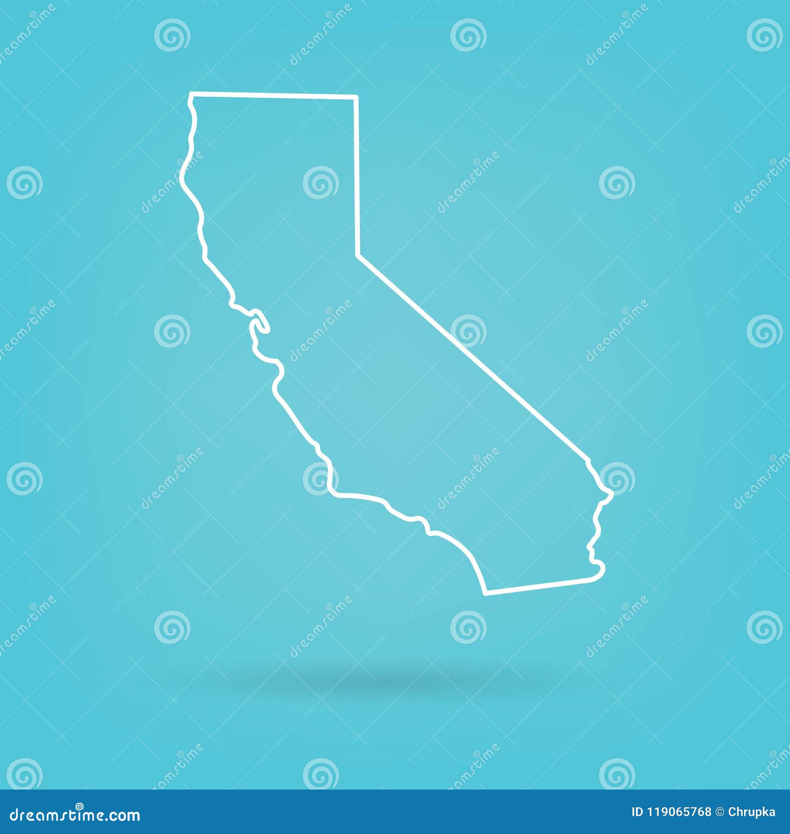 Abstract White Map of California Stock Vector - Illustration of