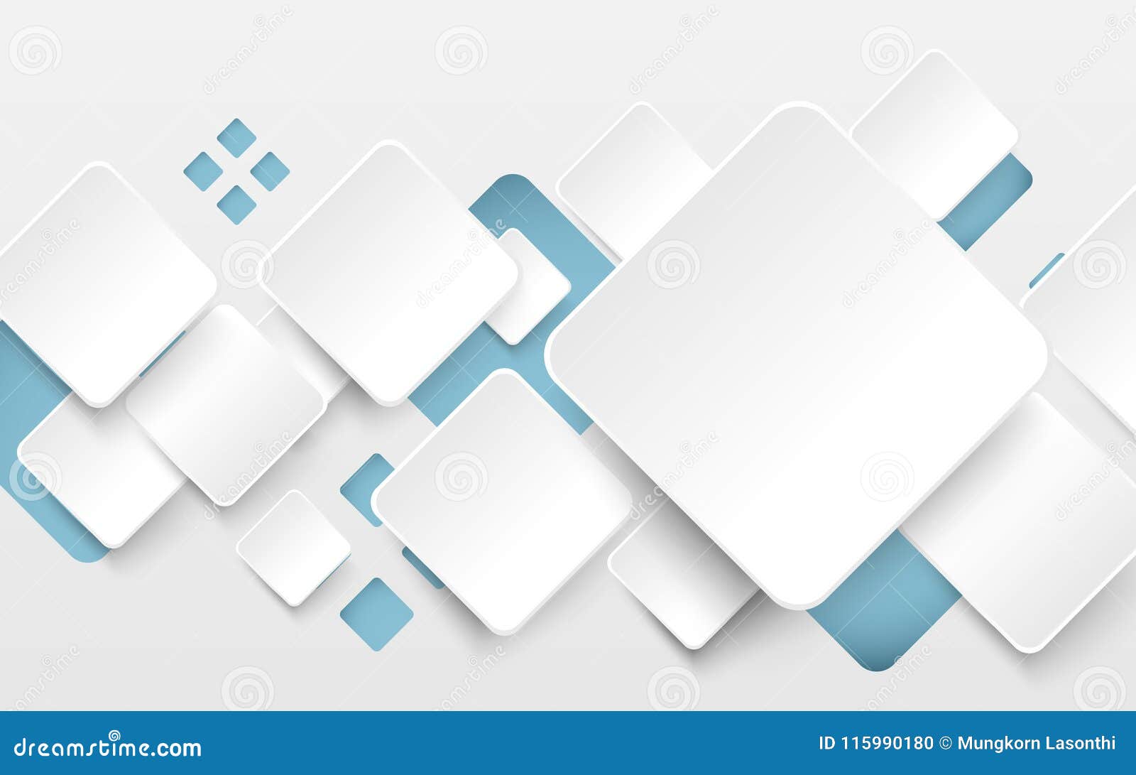 Abstract White and Soft Blue Square Background Stock Vector
