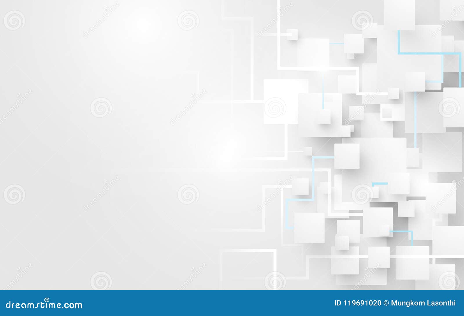 abstract white squares and lines background. futuristic and technology concept.