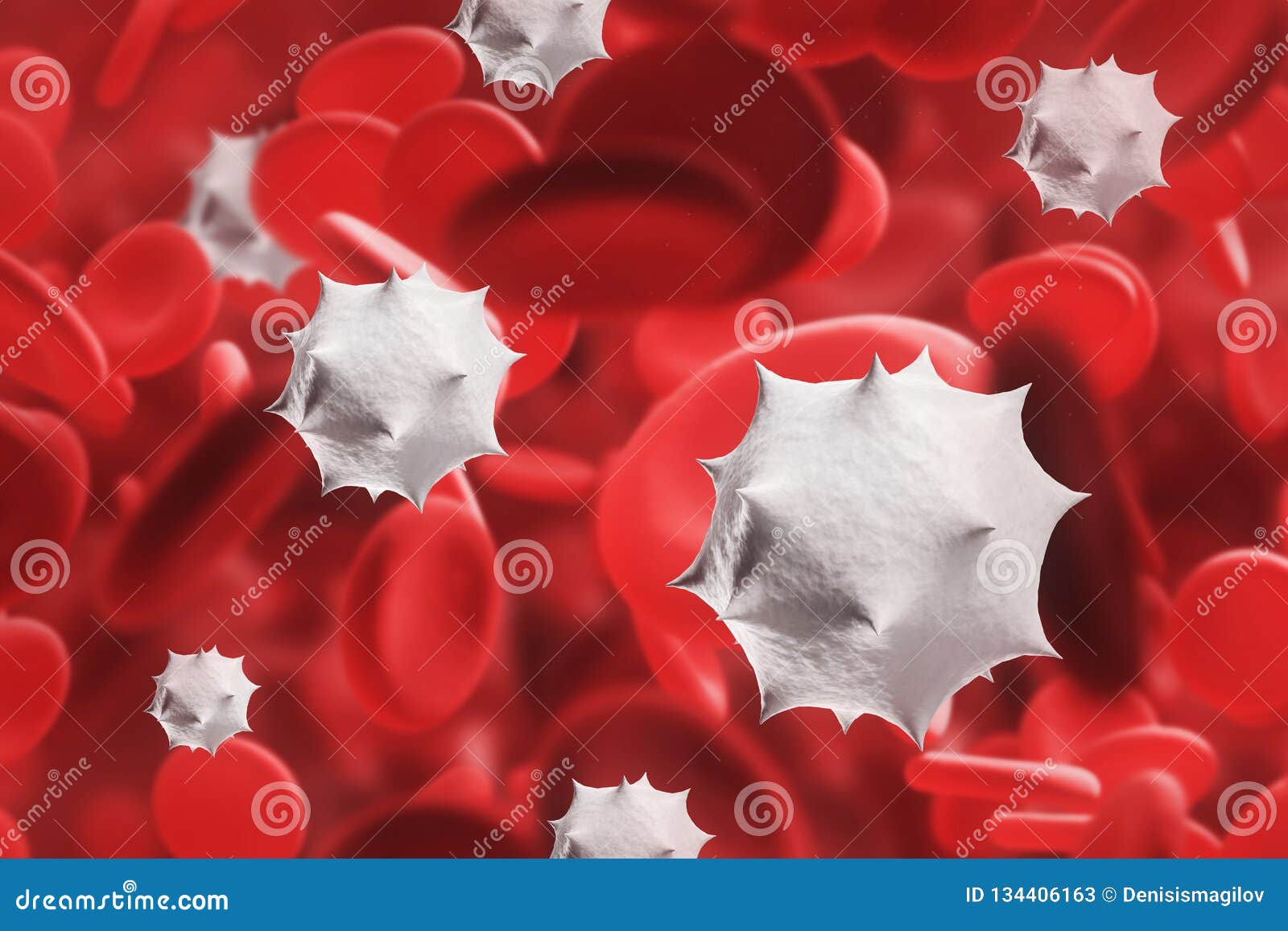 White Virus Cell In Blood Stock Illustration Illustration Of Cancer