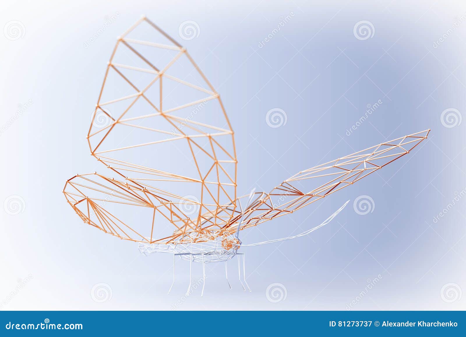 Download Abstract Wired Low Poly Butterfly 3d Rendering Stock Illustration Illustration Of Geometric Contour 81273737