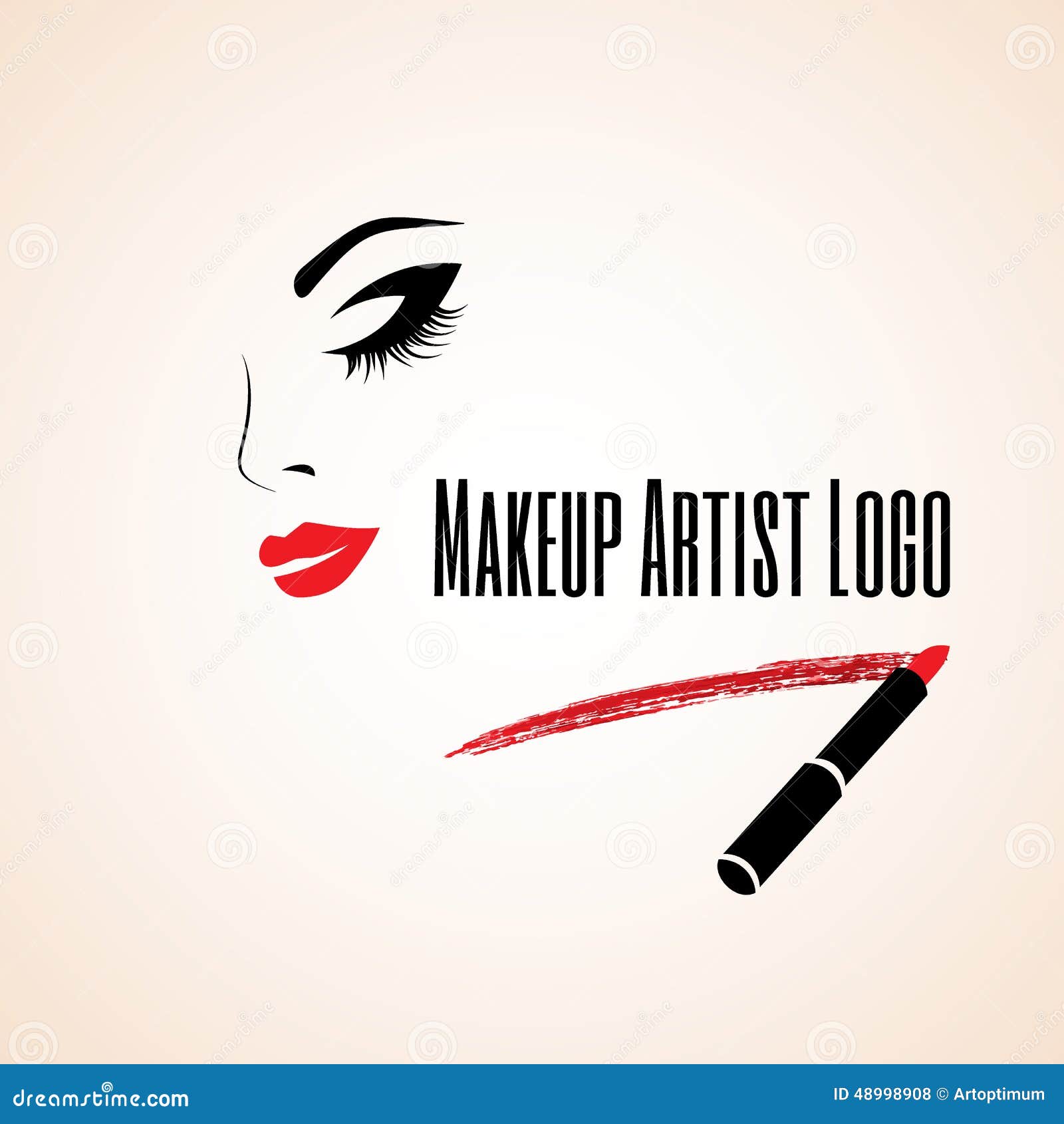 Abstract Woman Face with Closed Eye. Trace of Stock Vector ...