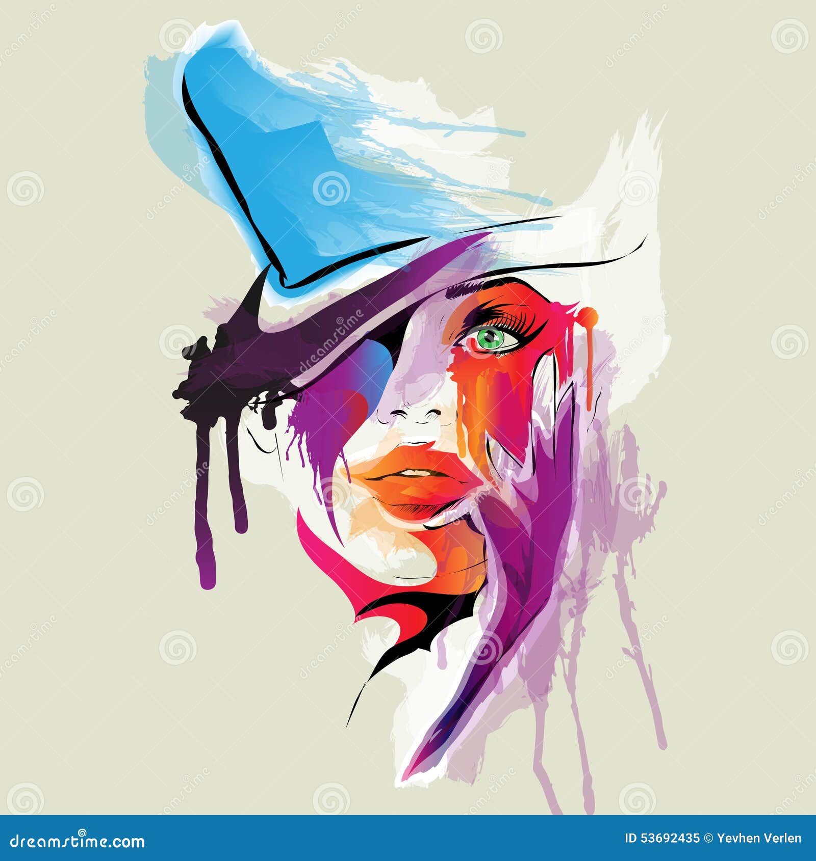 Abstract Woman Face Stock Vector - Image: 53692435