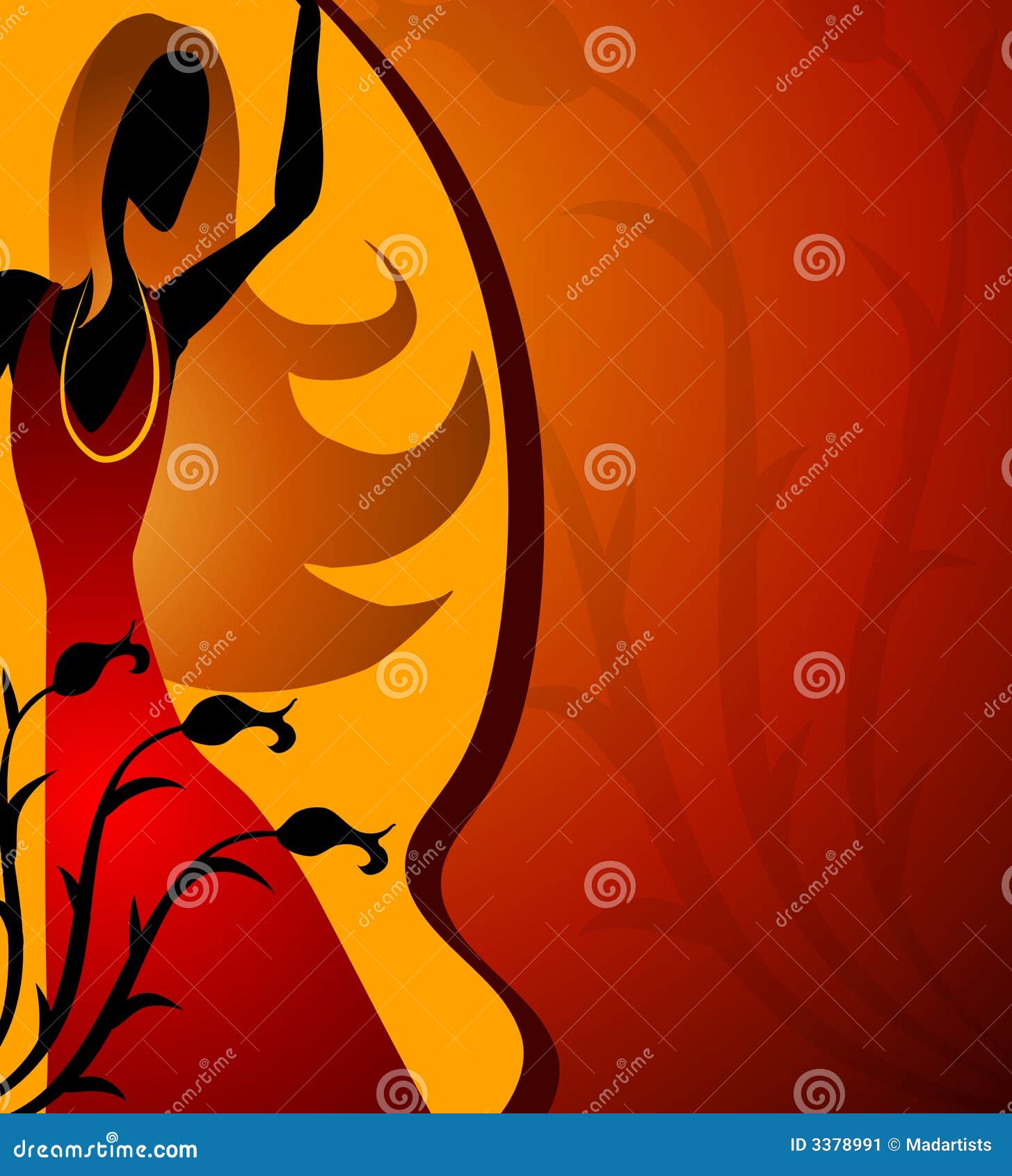 Abstract Woman Flowers Design Stock Illustration Illustration of