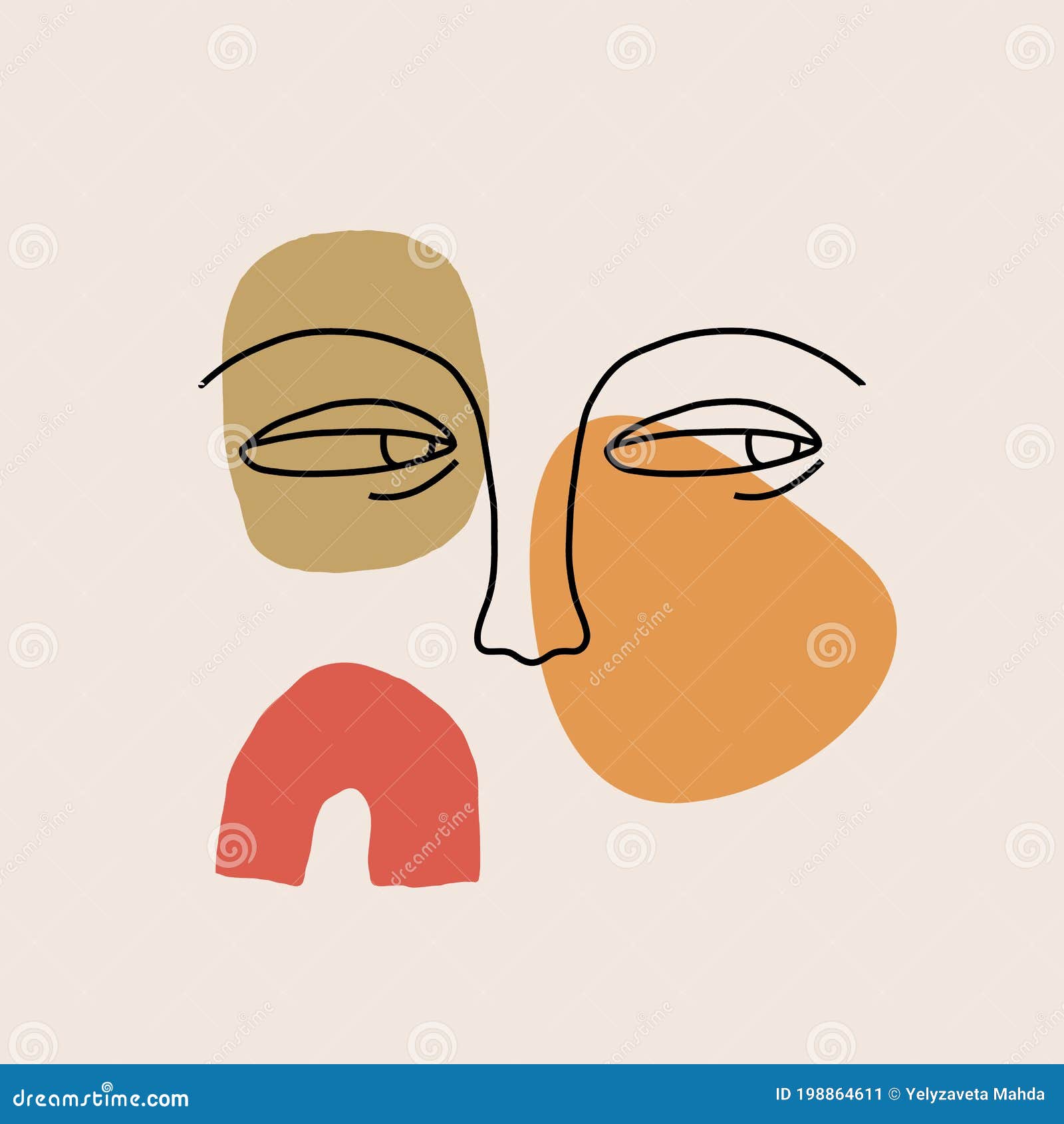 Minimalist Avatar With Retro Color In Diversity With Man And Woman Wearing  Hijab Stock Illustration  Download Image Now  iStock