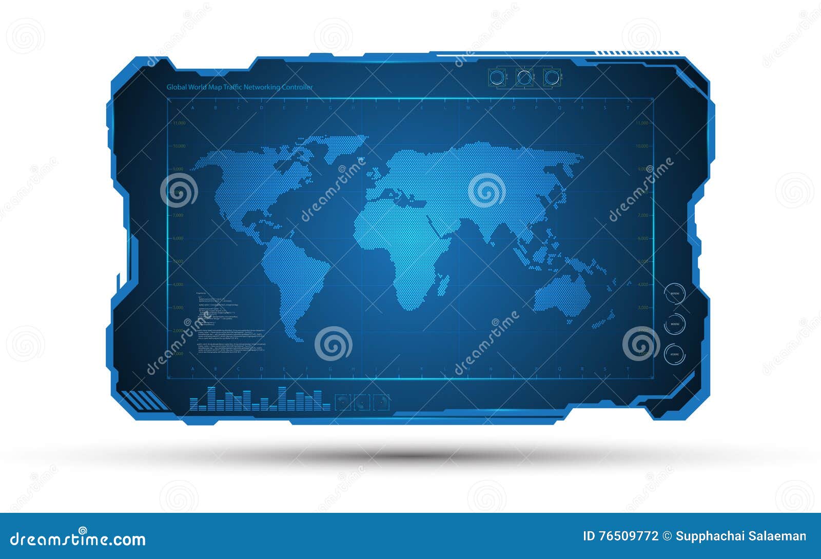 abstract world map digital frame tech sci fi concept  background