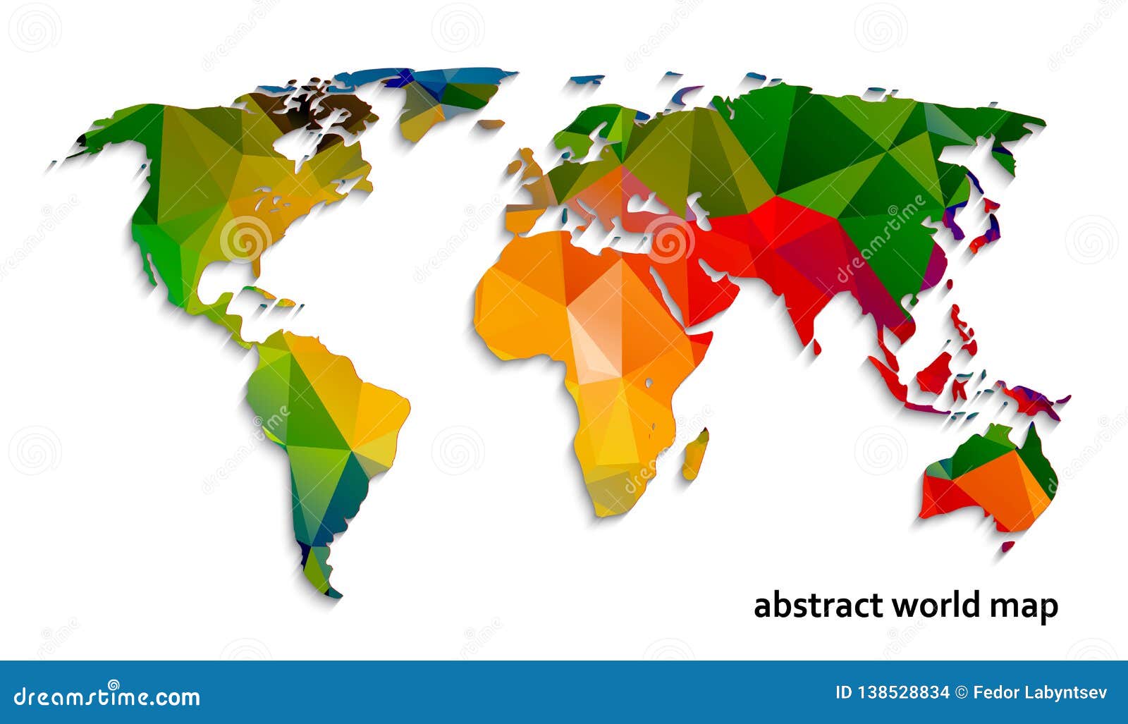 Low Polygons Vector World Map Silhouette 114115091