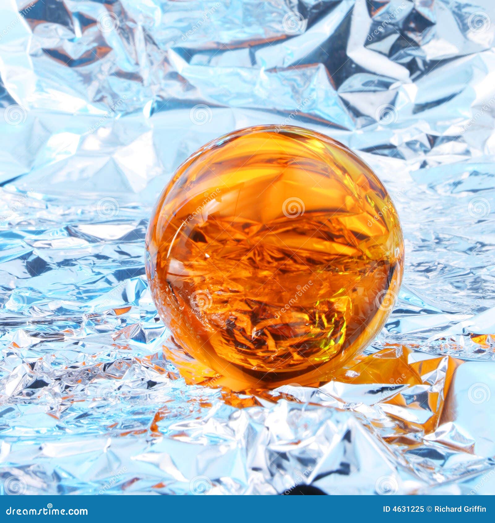 Abstract yellow ball stock image. Image of glass, foil 4631225