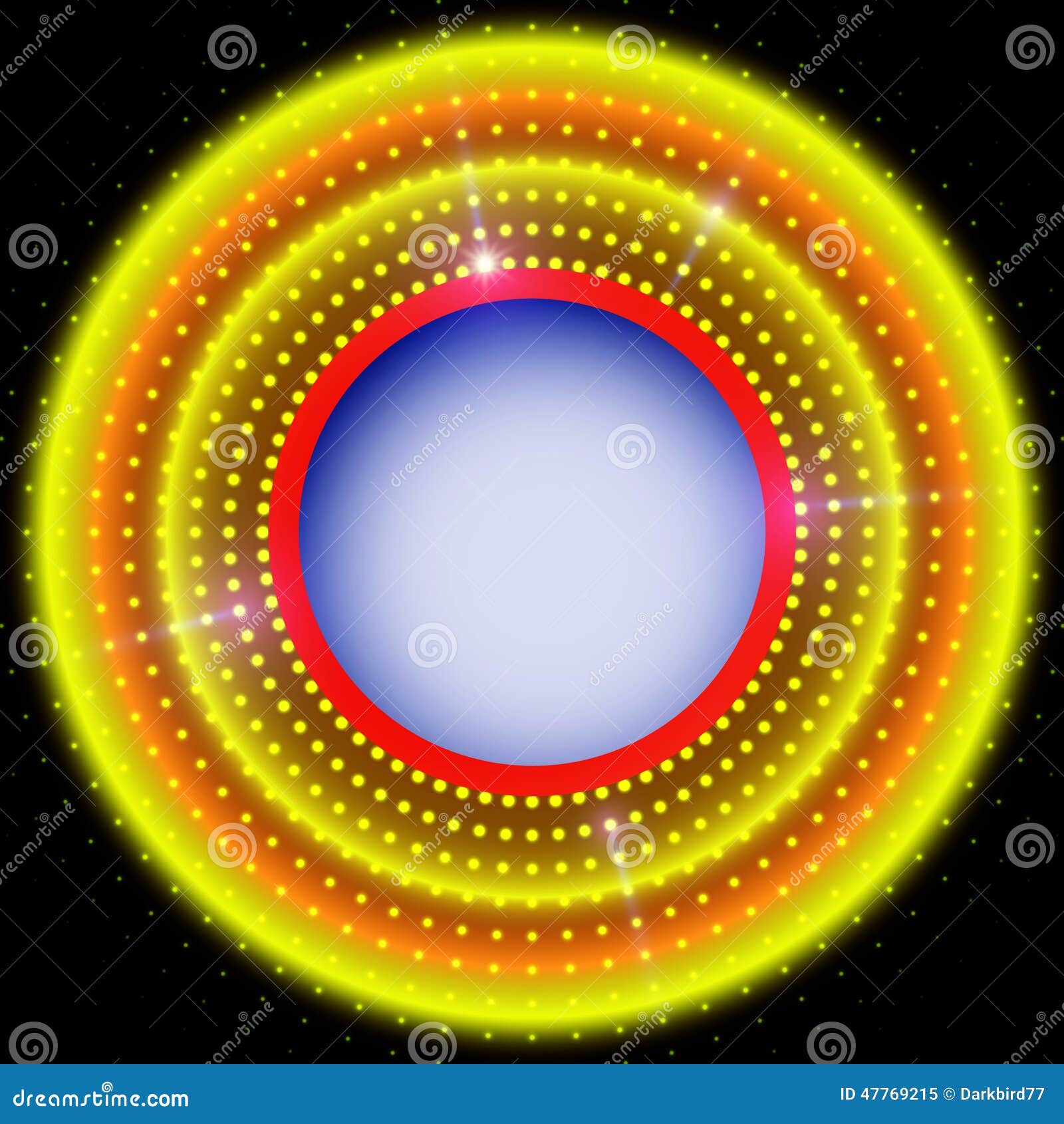Abstract Yellow and Black Background with Circles Stock Illustration