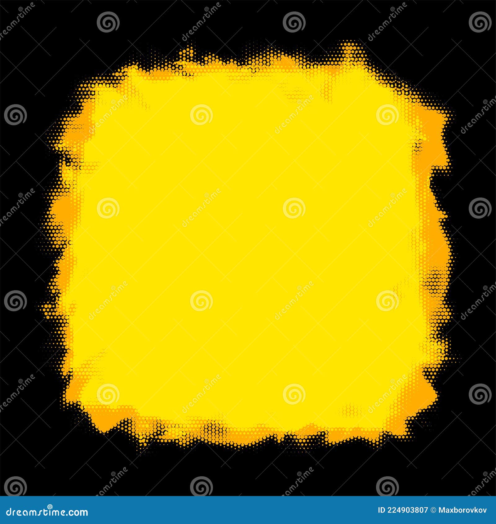Abstract yellow background with black halftone Vector Image